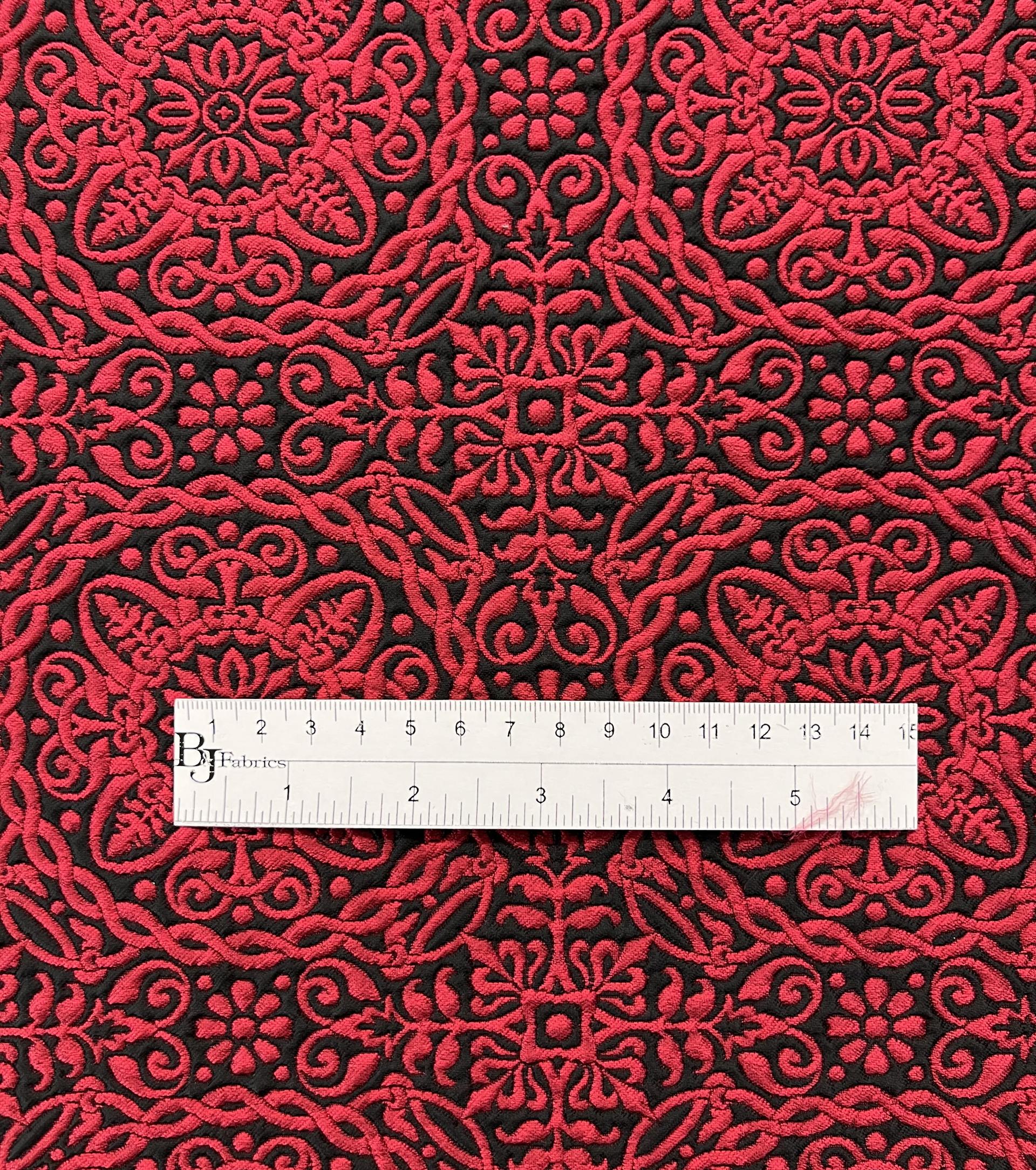 Celtic Style Brocade in Red & Black