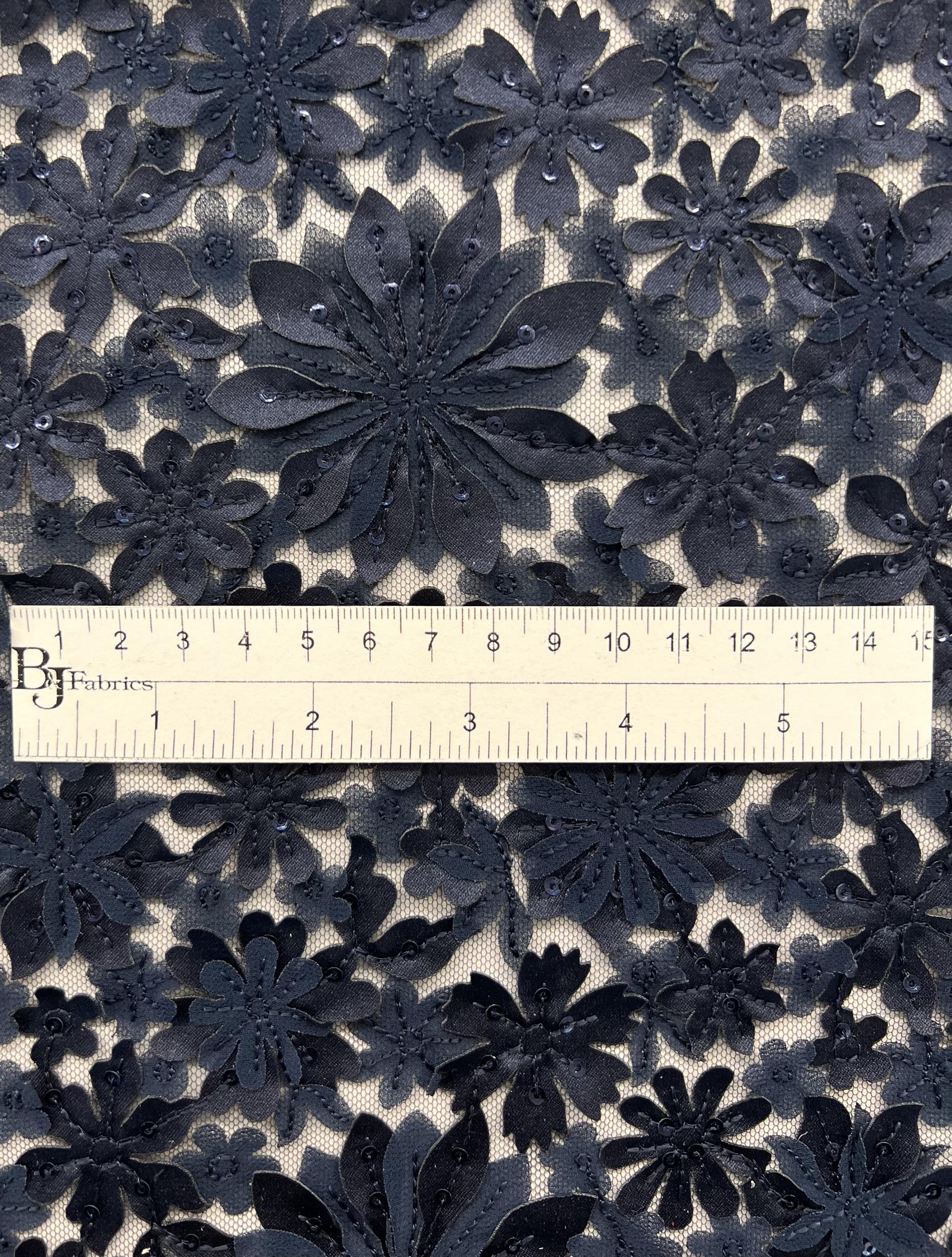 Appliquéd Tulle in Navy