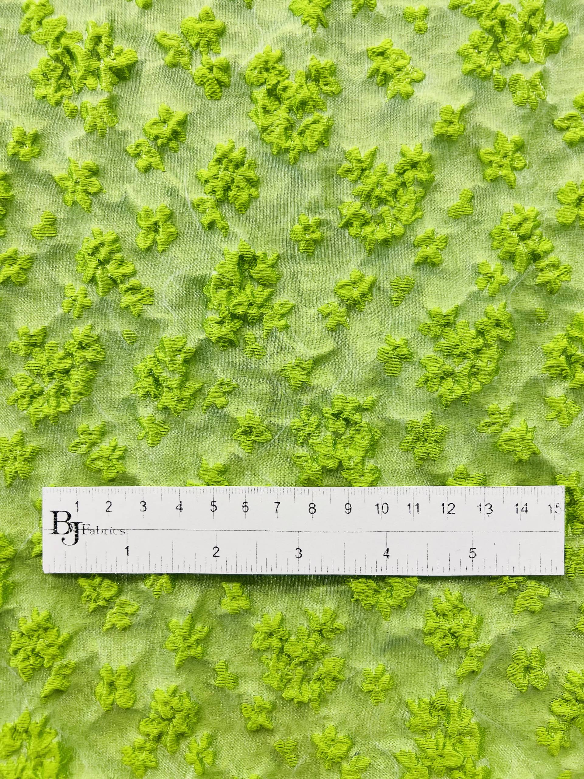 Nylon & Acetate Cloque in Chartreuse