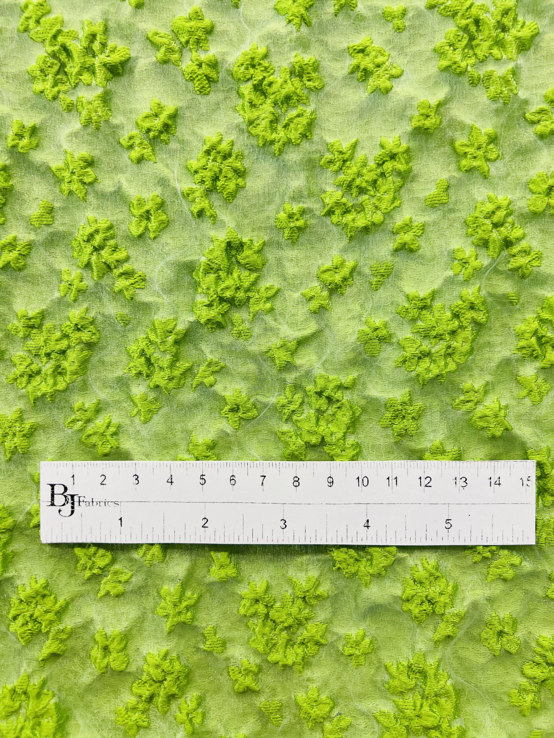 Nylon & Acetate Cloque in Chartreuse