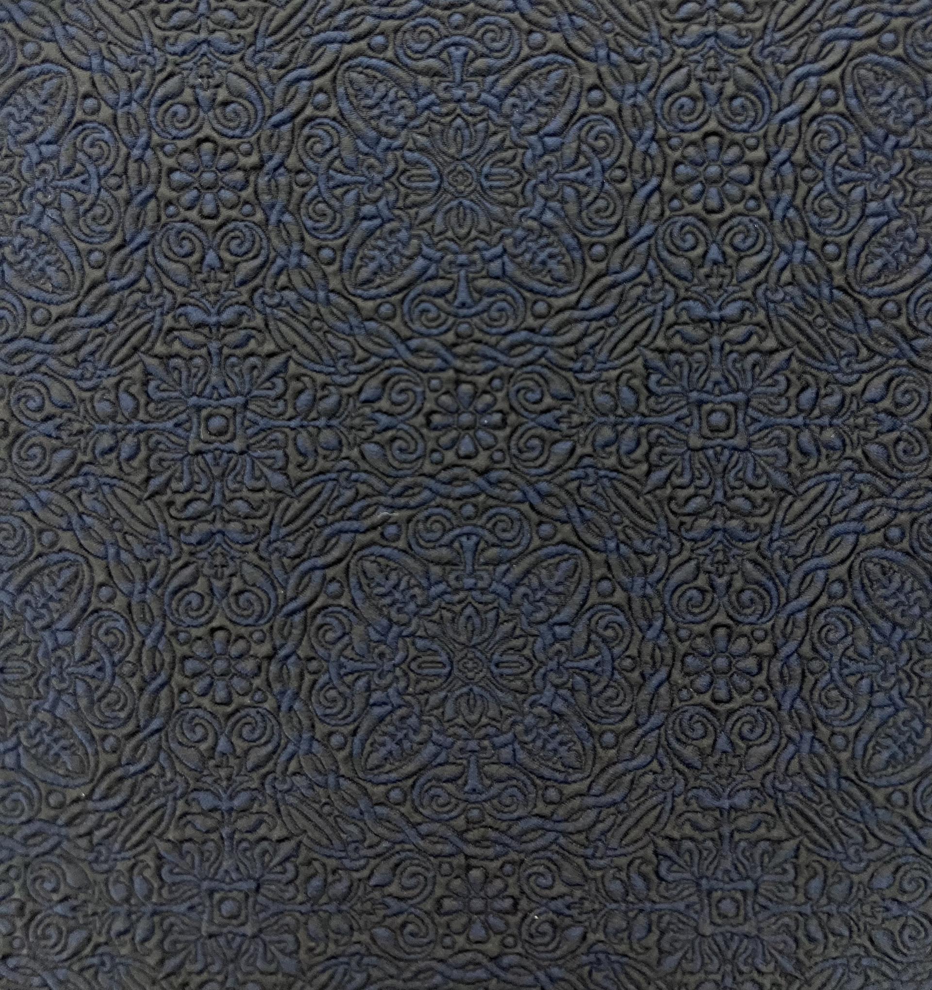 Celtic Style Brocade in Black & Navy