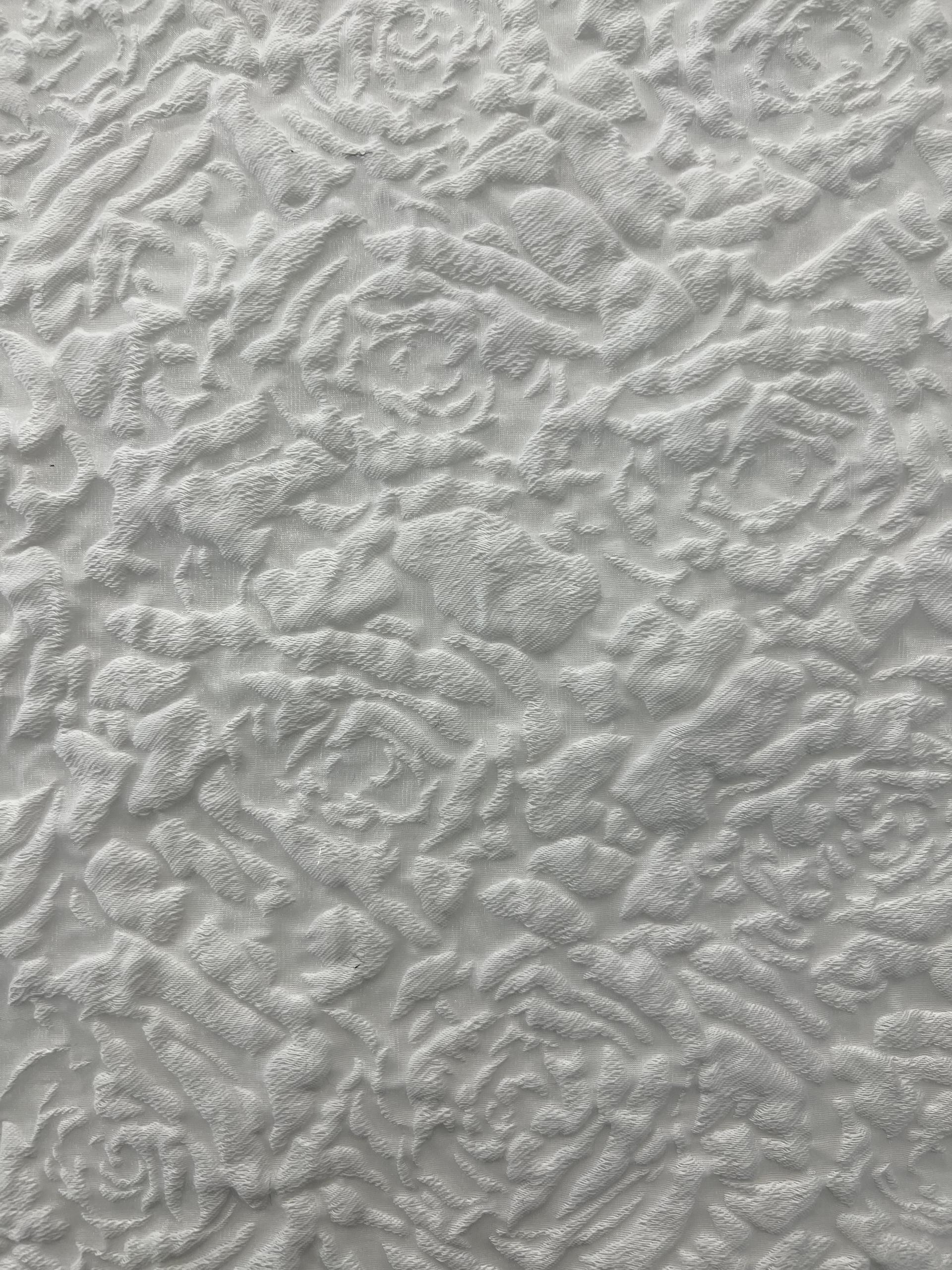 Cotton & Nylon Cloqué in White