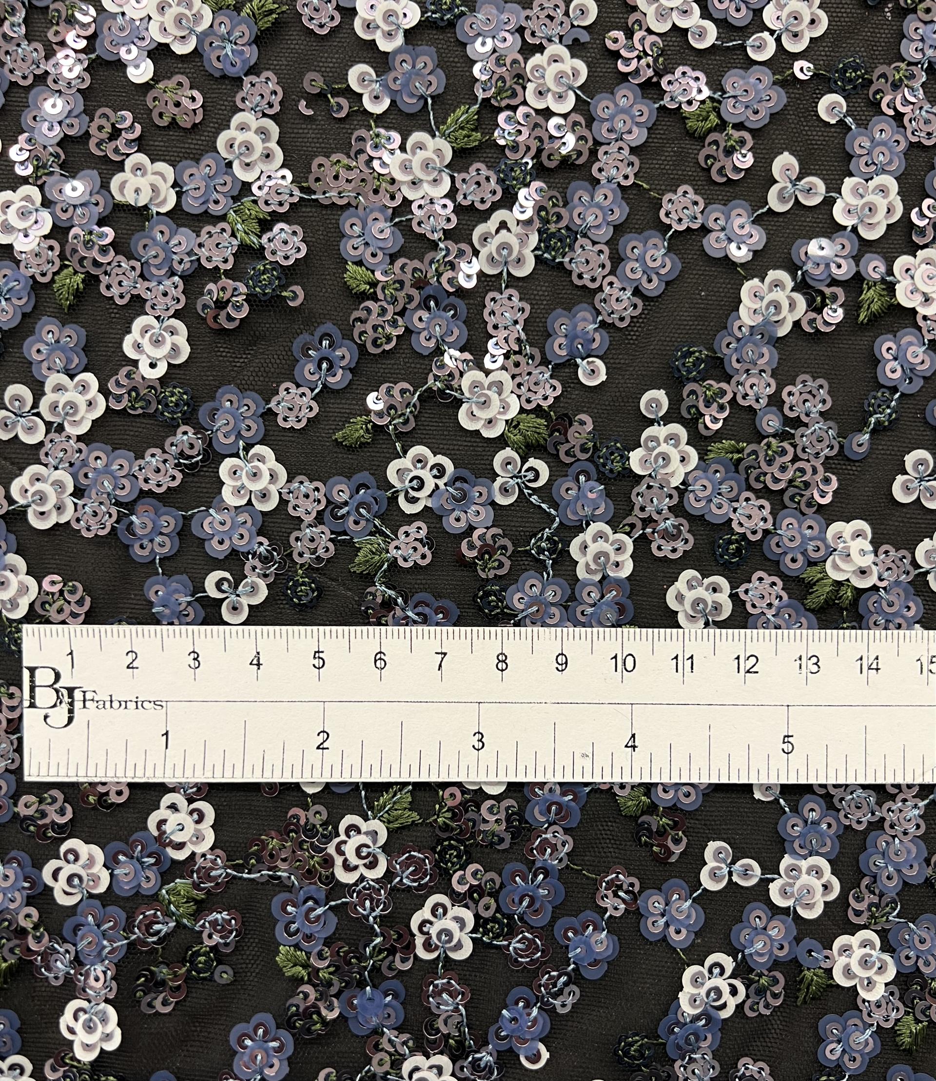 Embroidered Tulle with Sequins