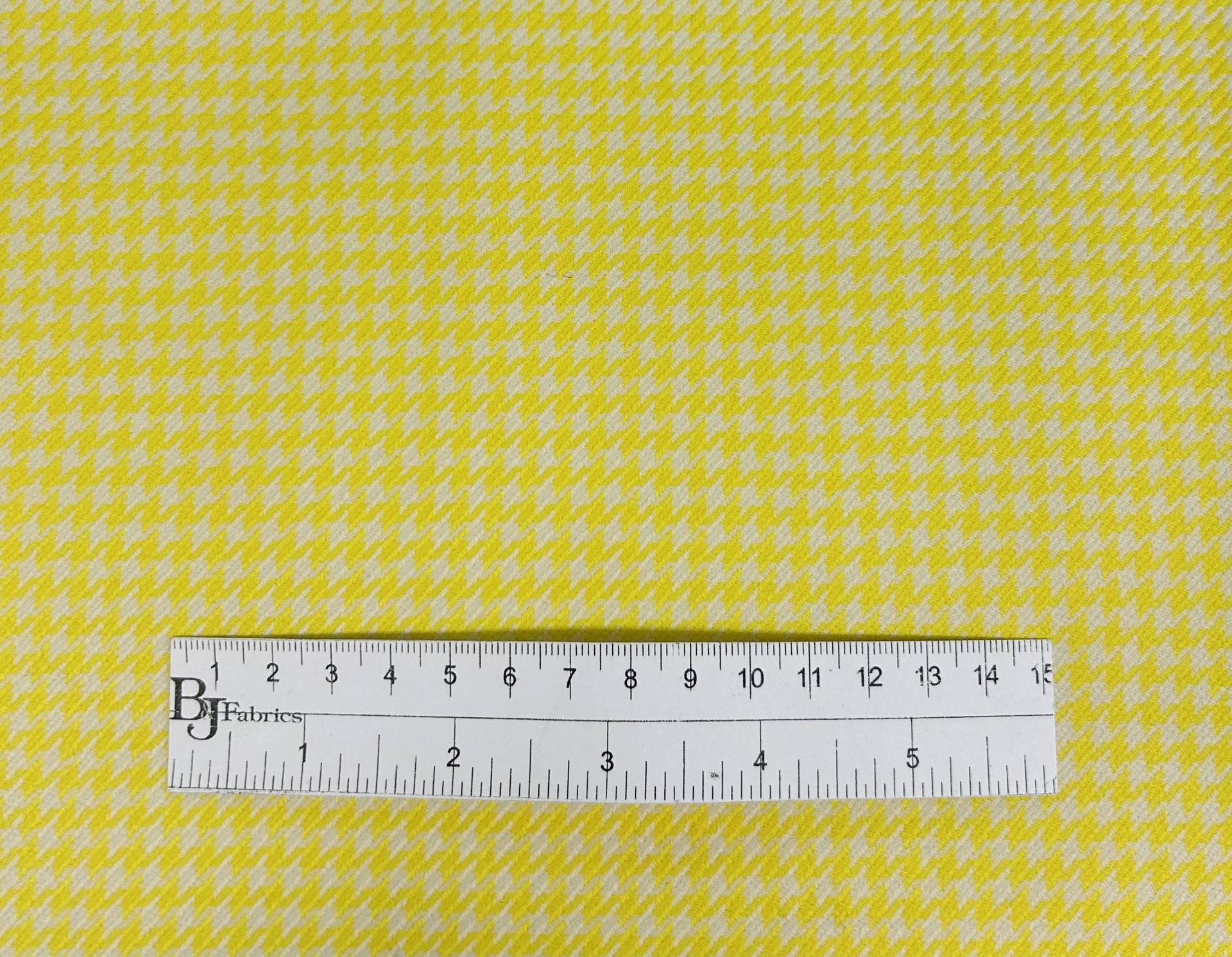 Italian Wool Houndstooth Suiting in Lemon Yellow