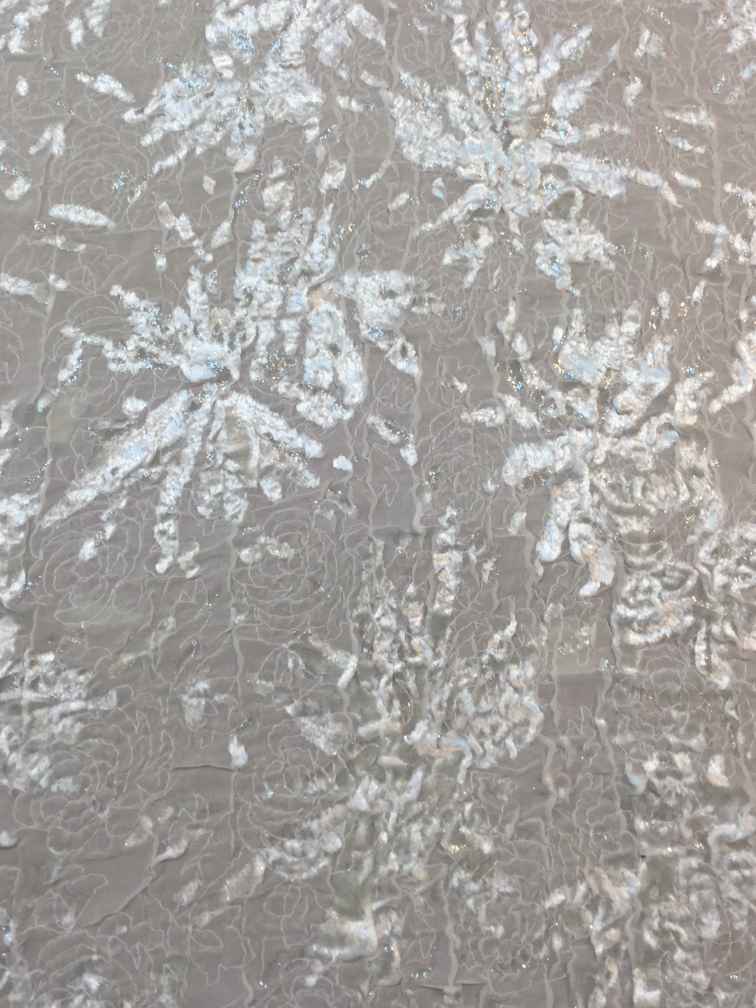 Double Layered Burnout Velvet in Off White