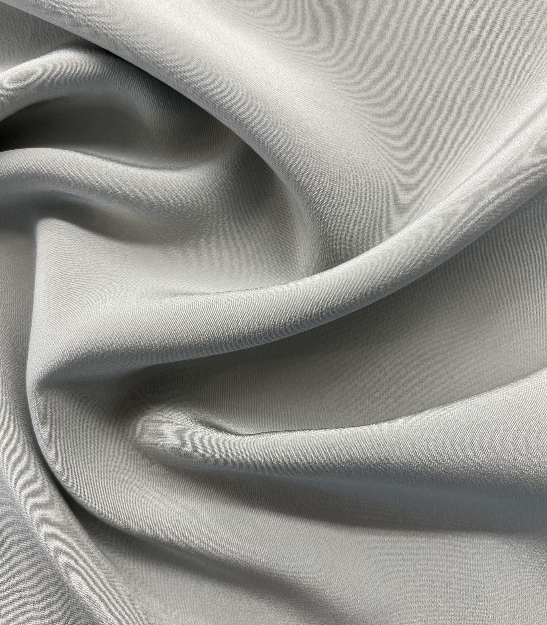 Pure Silk Crepé de Chine in Pearl Grey
