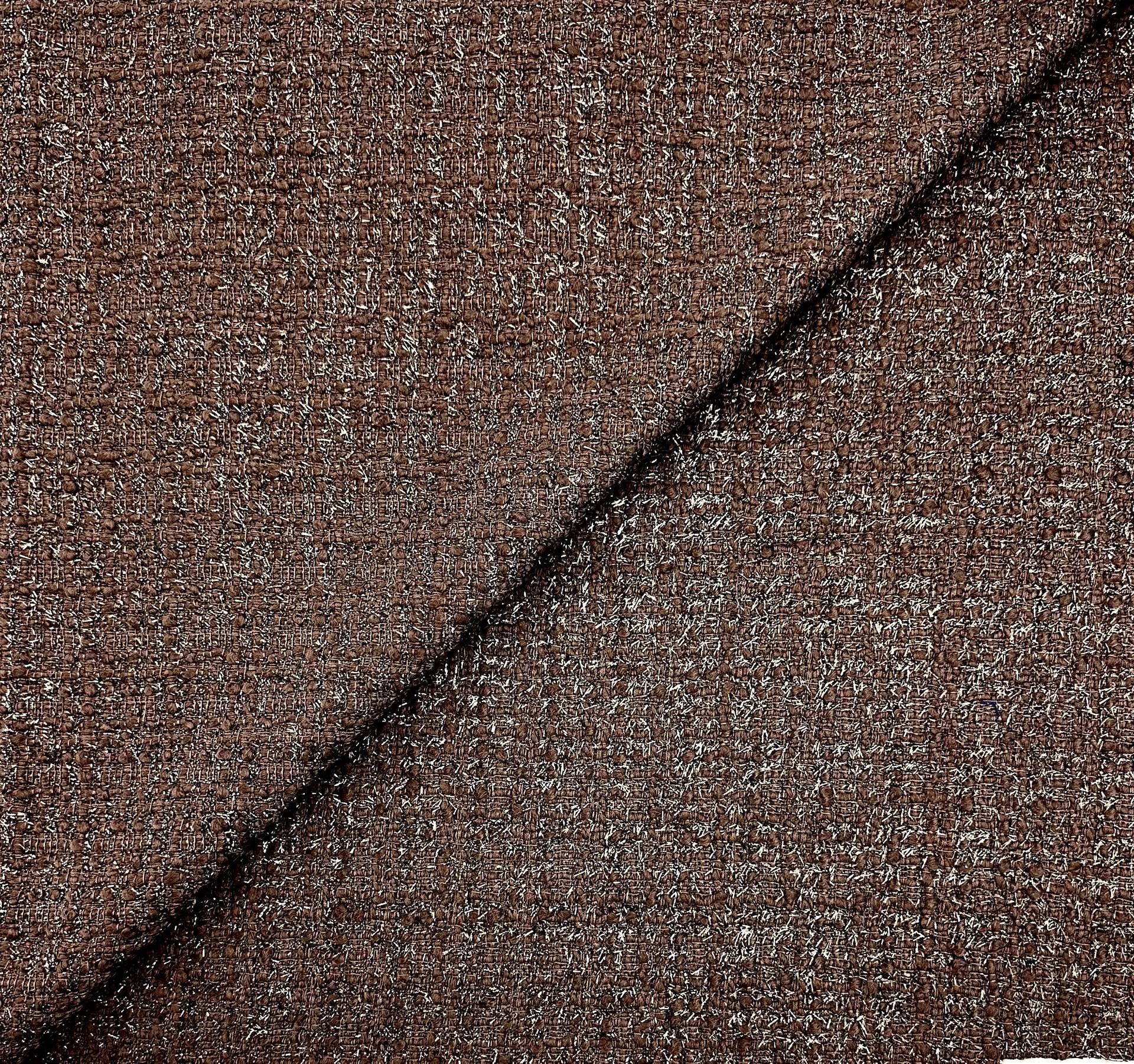 Italian Wool Nylon Lurex Tweed in Brown