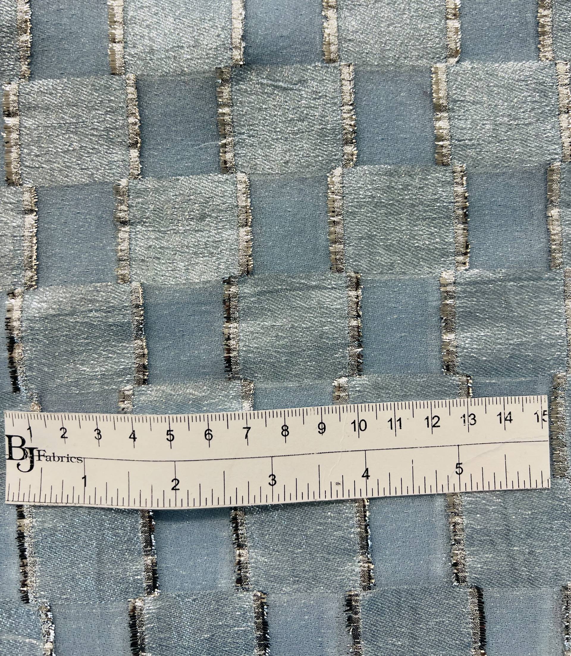 Silk and Lurex Fil Coupé Chiffon with Woven Checkered Pattern