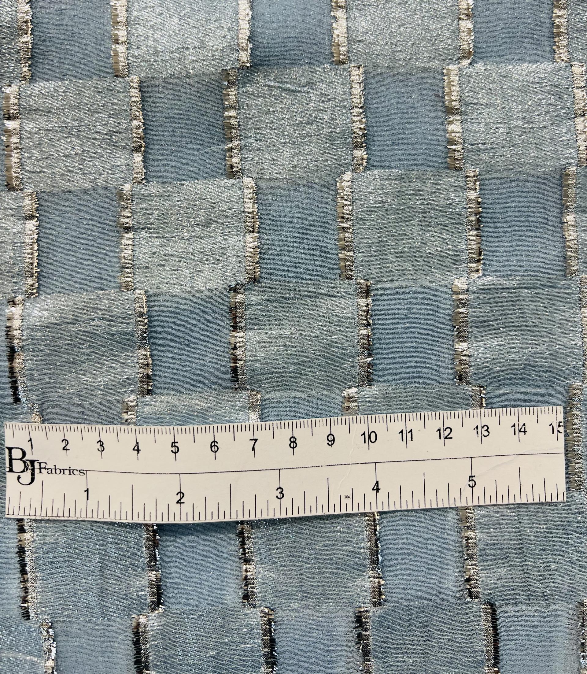 Silk and Lurex Fil Coupé Chiffon with Woven Checkered Pattern