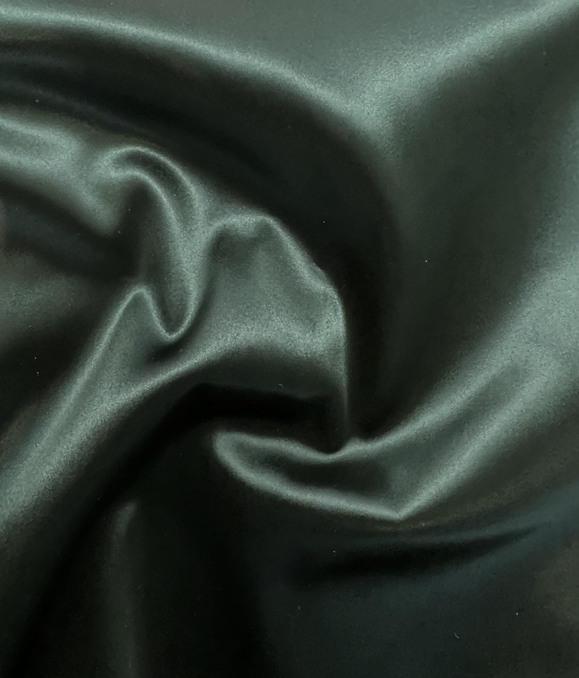 Italian Acetate Stretch Satin in Hunter Green