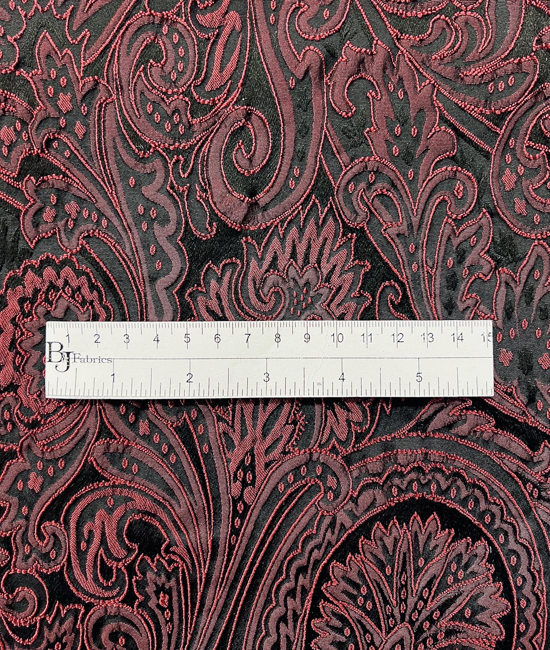 Paisley Brocade in Burgundy/Black
