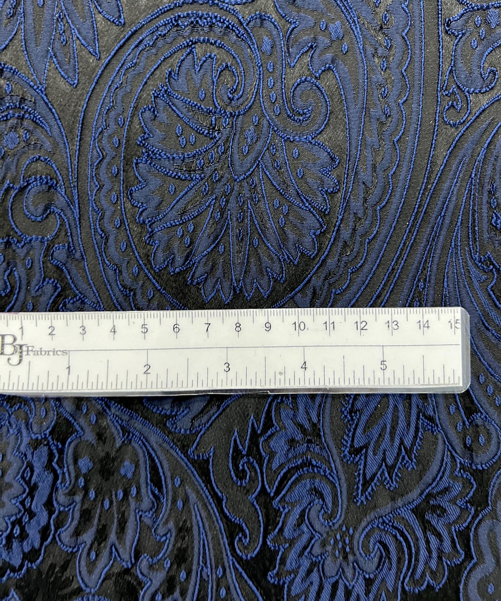 Paisley Brocade in Navy/Balck