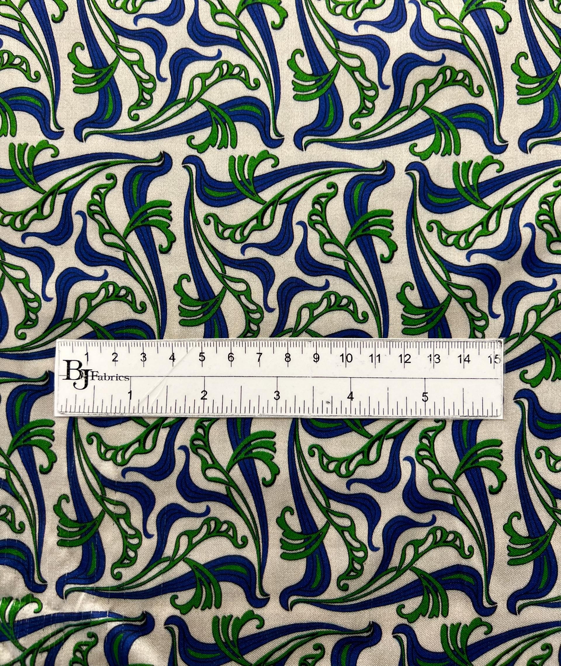 Printed Viscose challis Sateen On Blush Ground