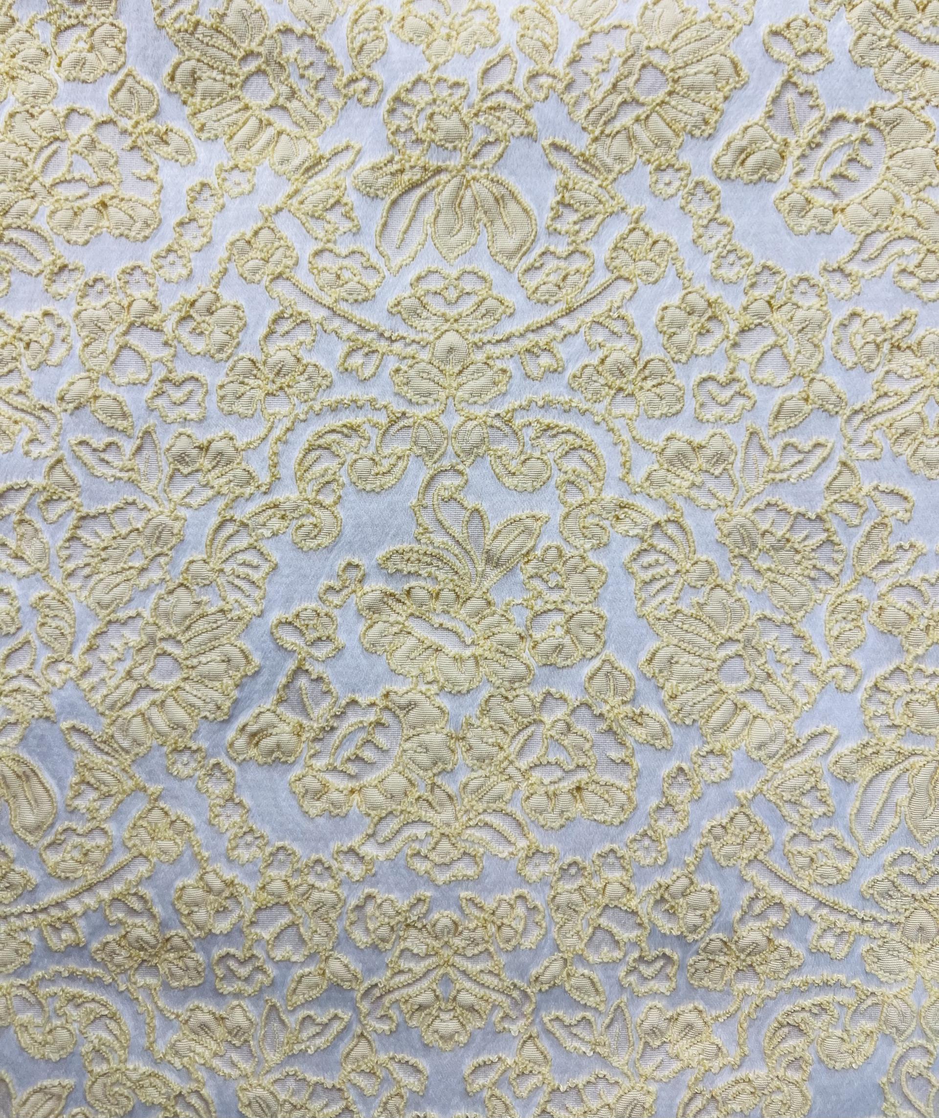 Damask Brocade in Yellow/White