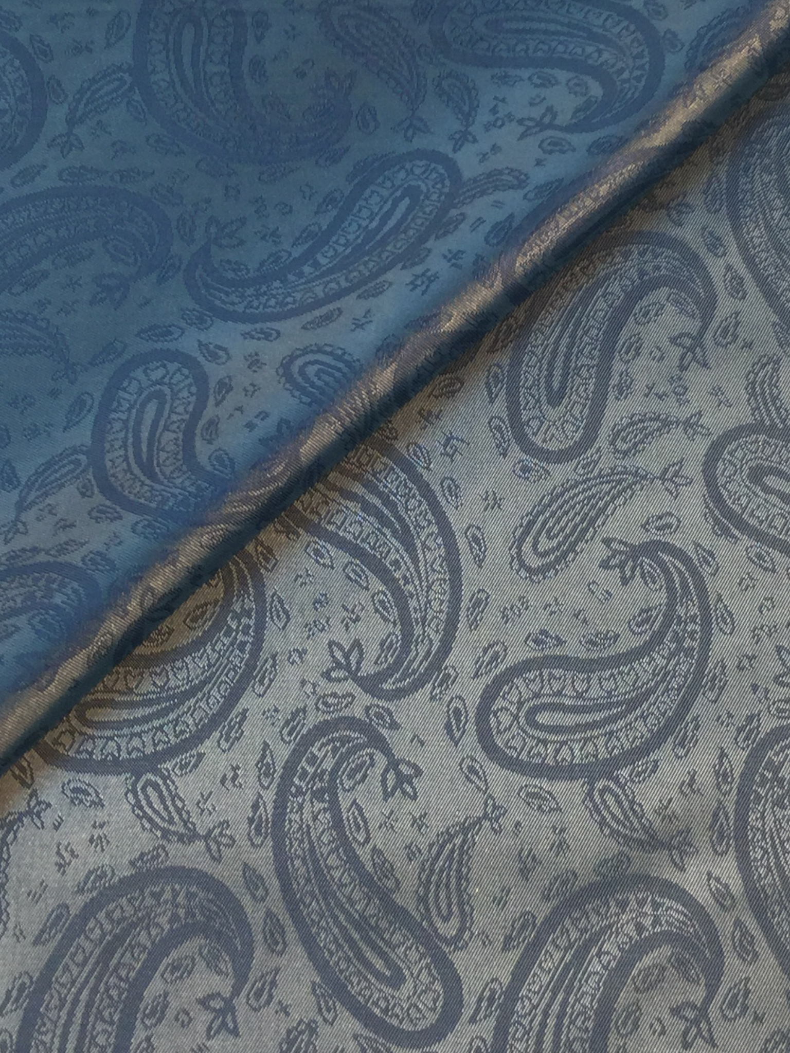 Novelty Jacquard Lining in Lagoon w/ Paisleys