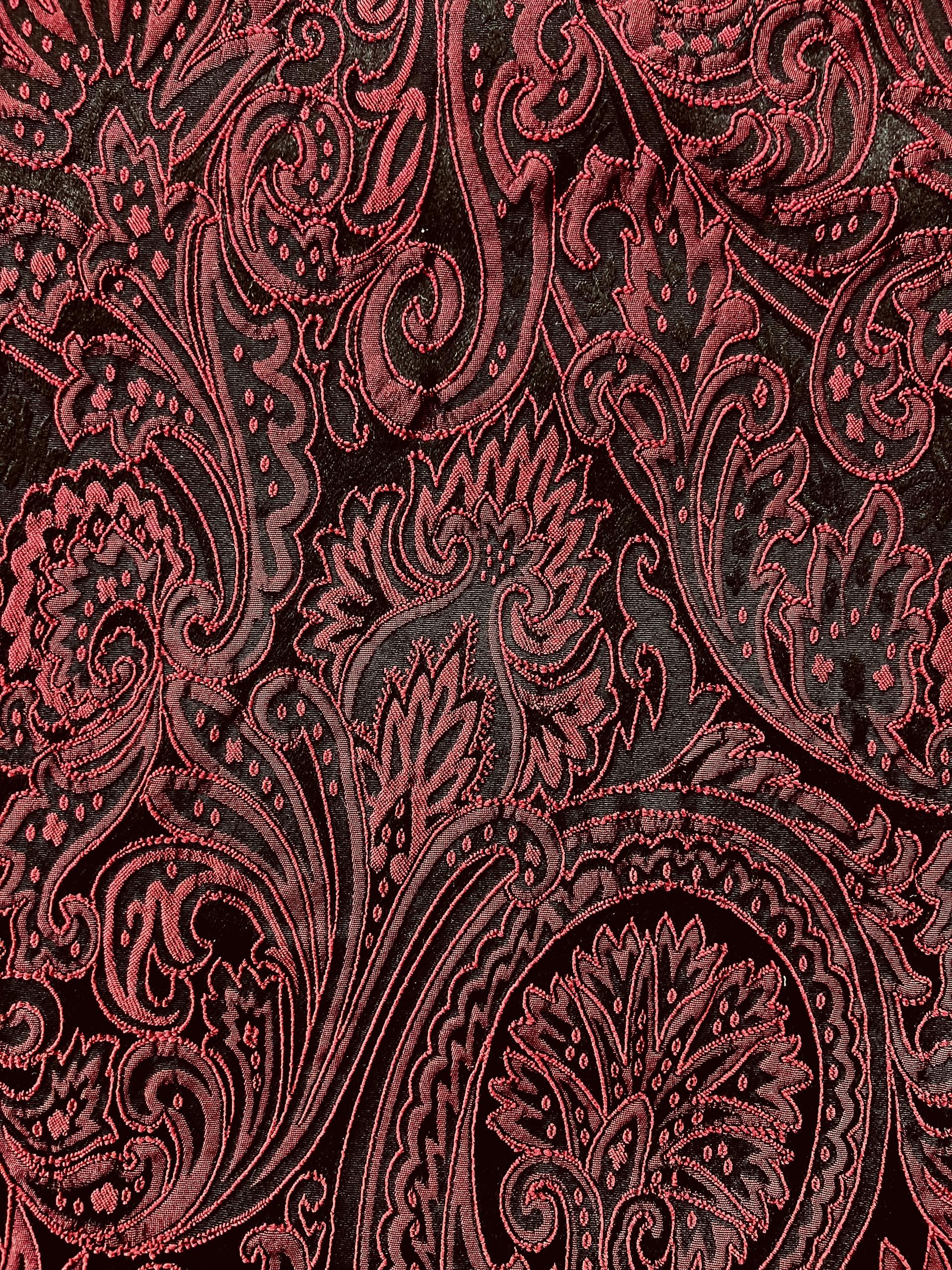 Paisley Brocade in Burgundy/Black
