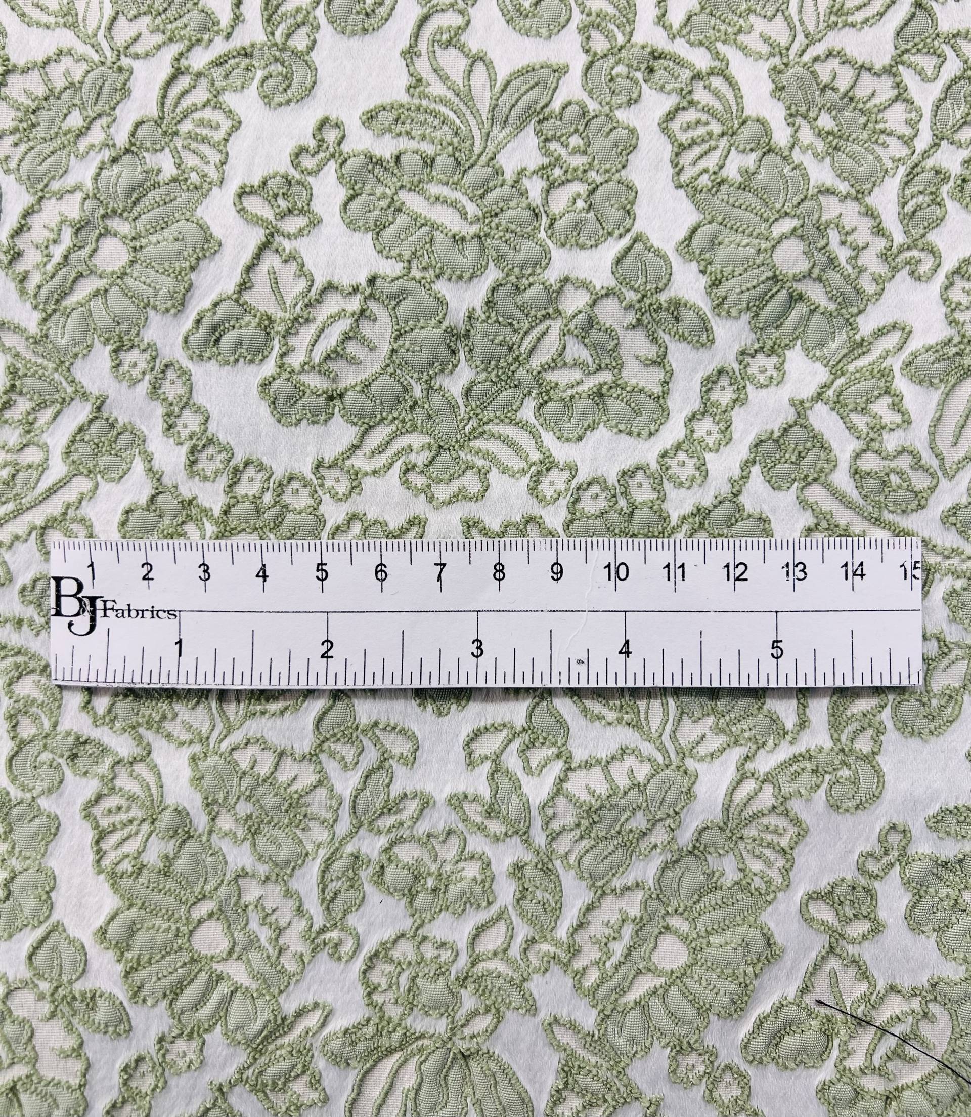 Damask Brocade in Sage/White