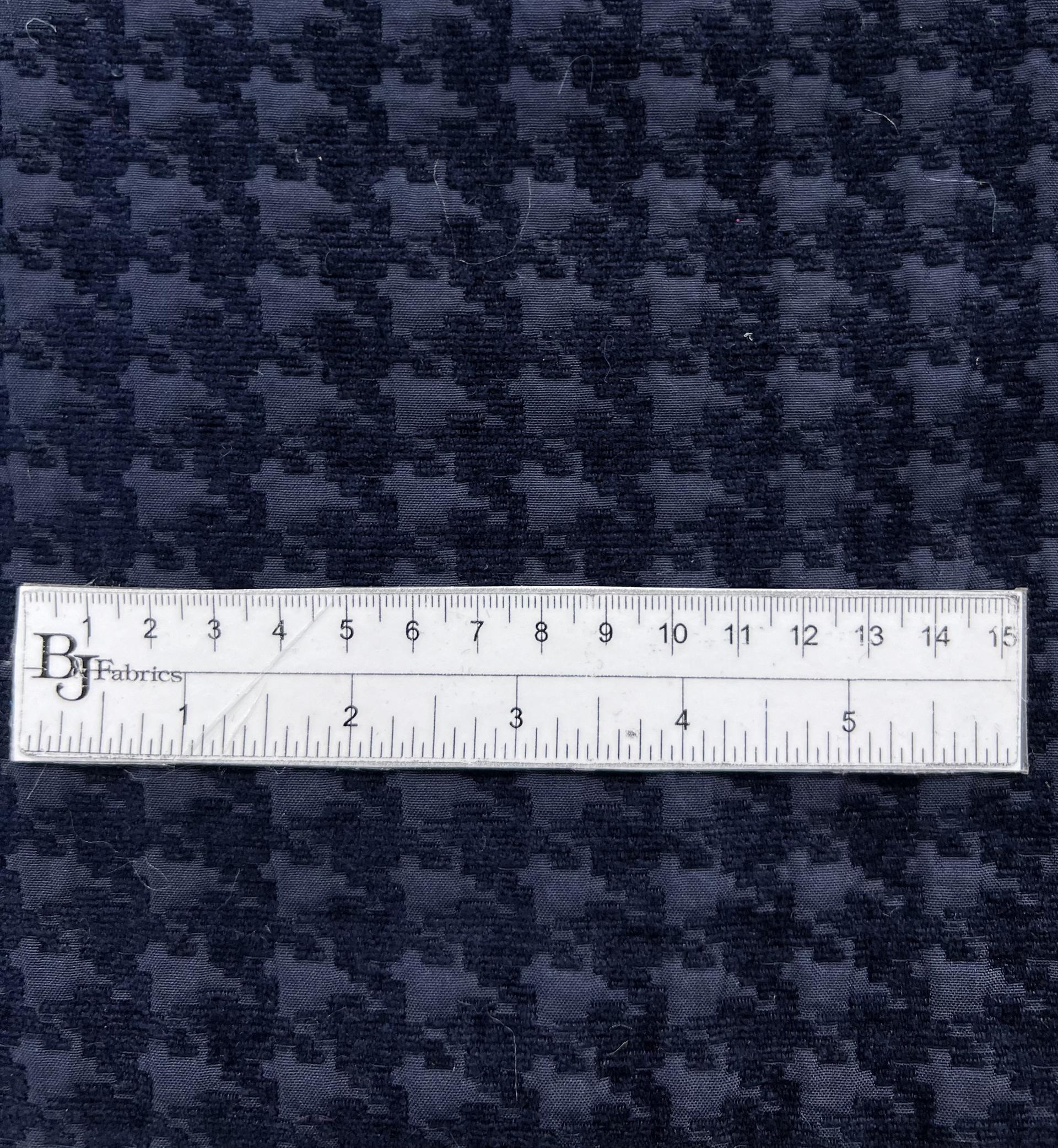 Houndstooth Chenille Brocade in Midnight