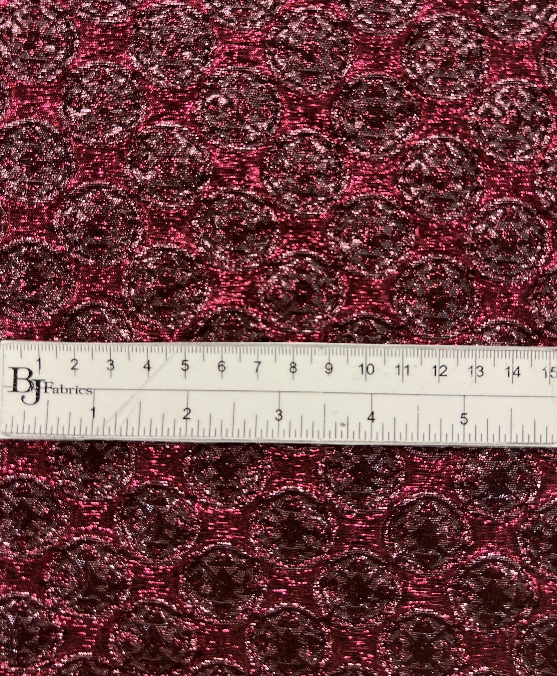 Metallic Brocade in Fuchsia Pink