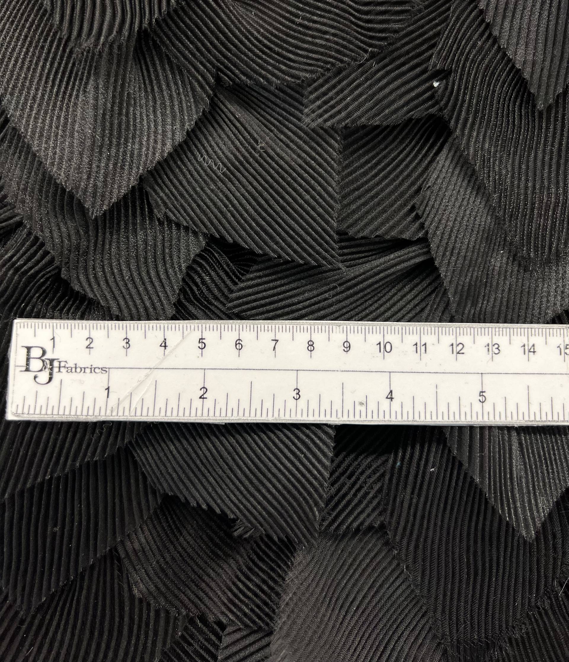 Tiered Pleated Organza Patels on Tulle in Black