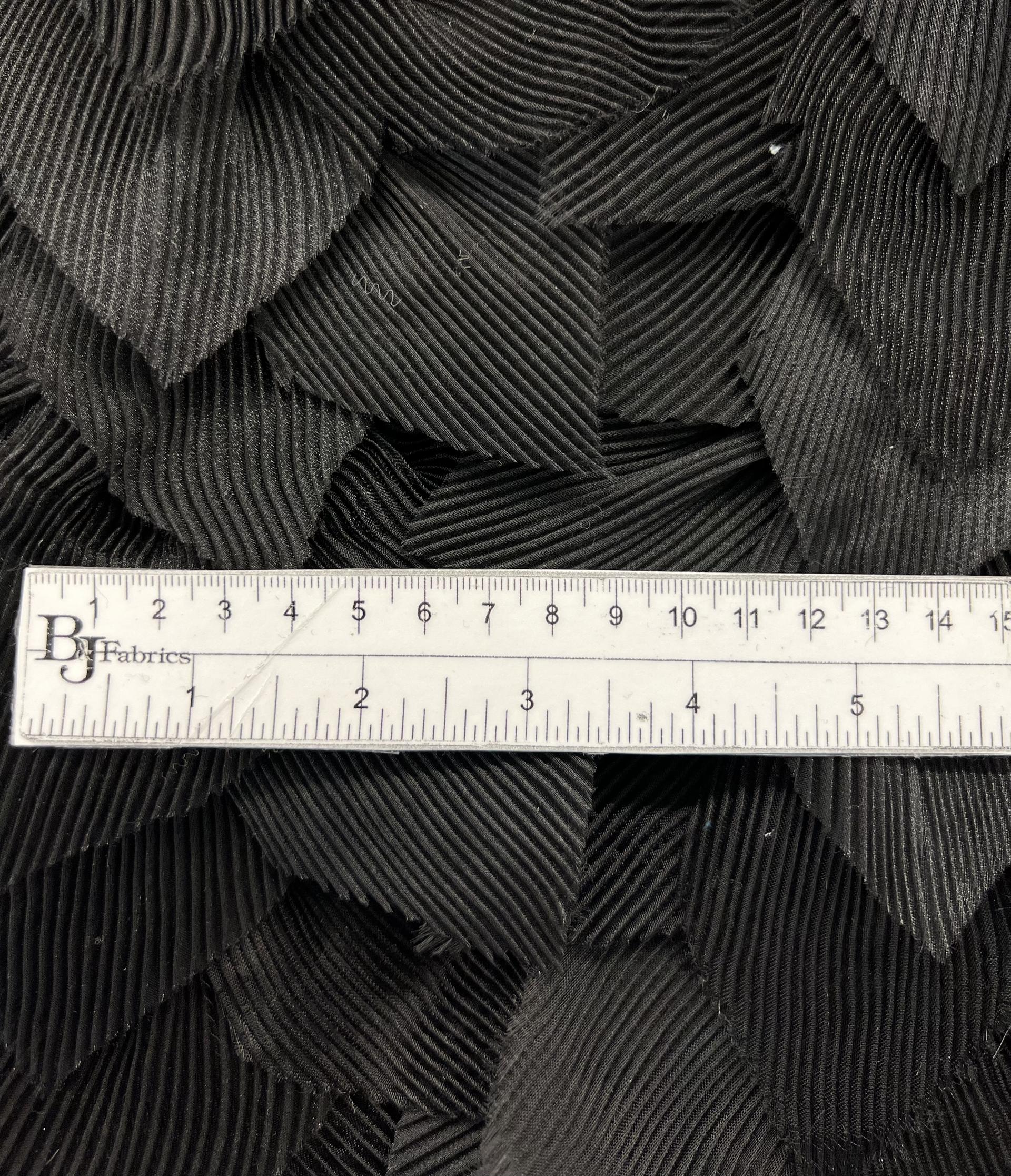 Tiered Pleated Organza Patels on Tulle in Black