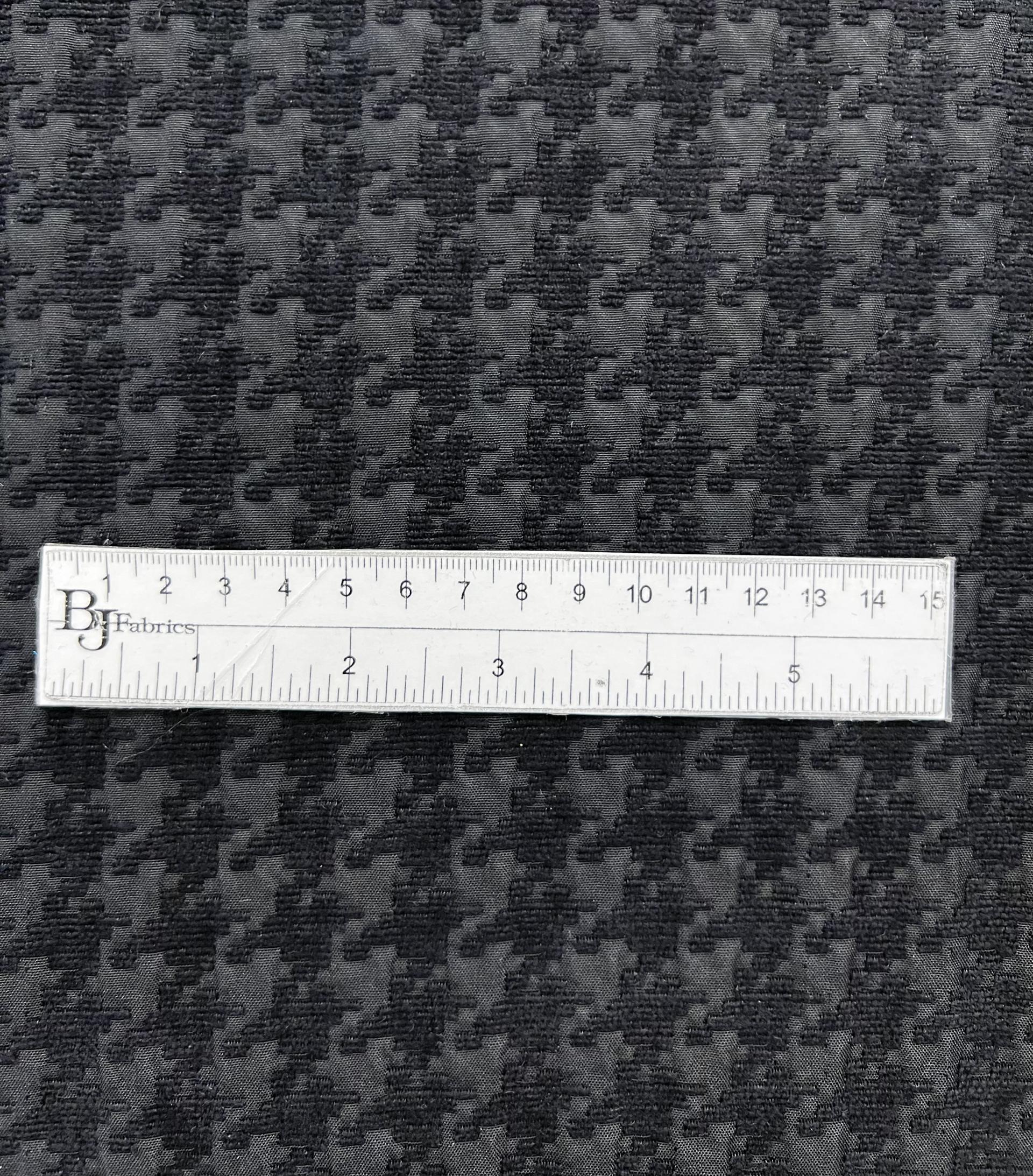 Houndstooth Chenille Brocade in Black