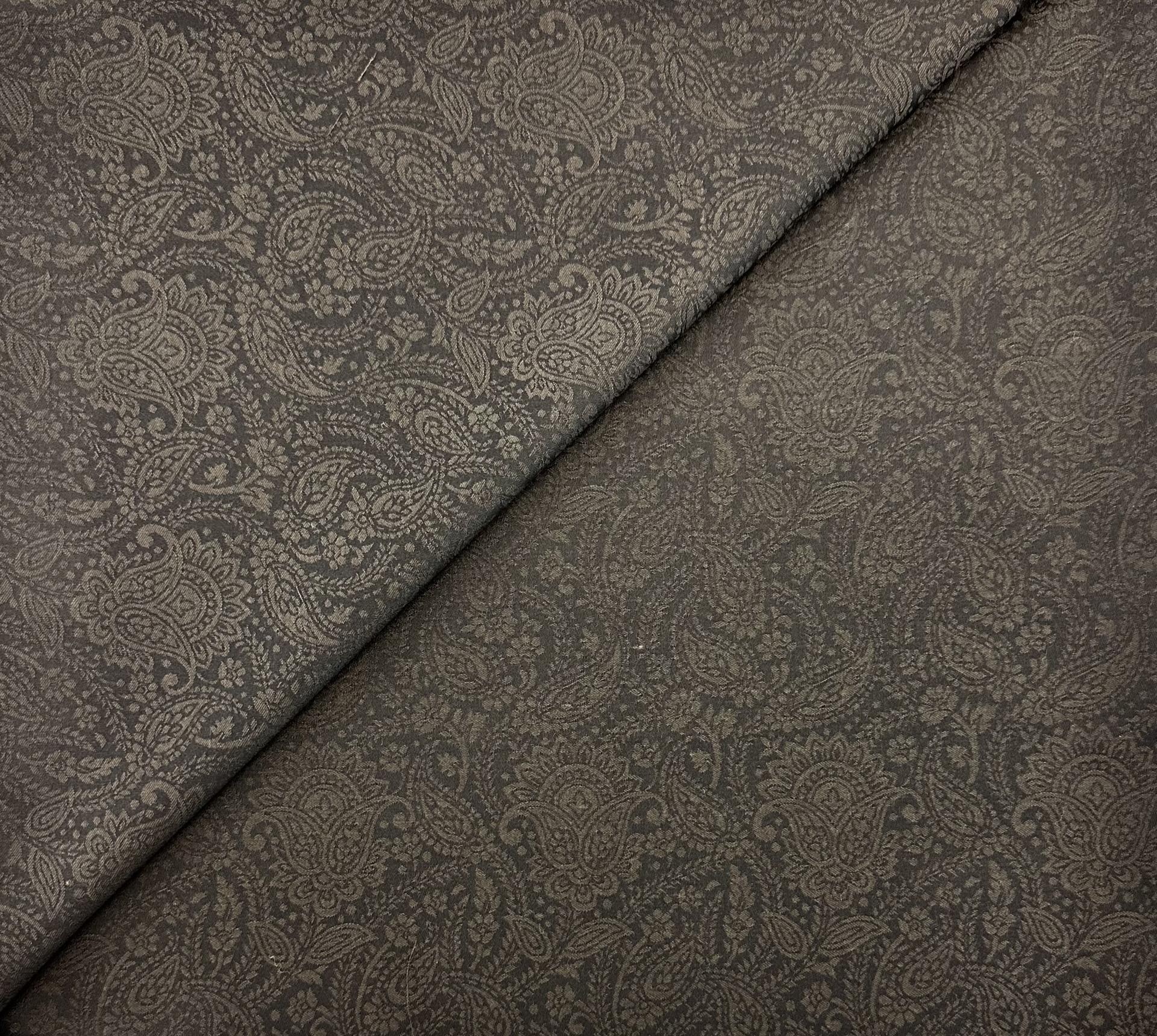 Super 110's Australian Wool Rayon Jacquard Suiting in Dark Brown