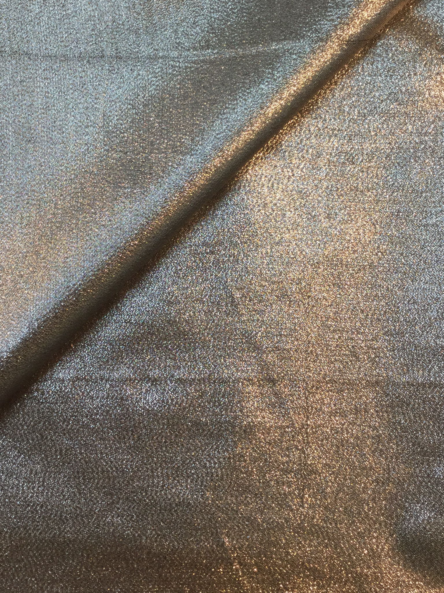 Polyester Lamé in Silver Black