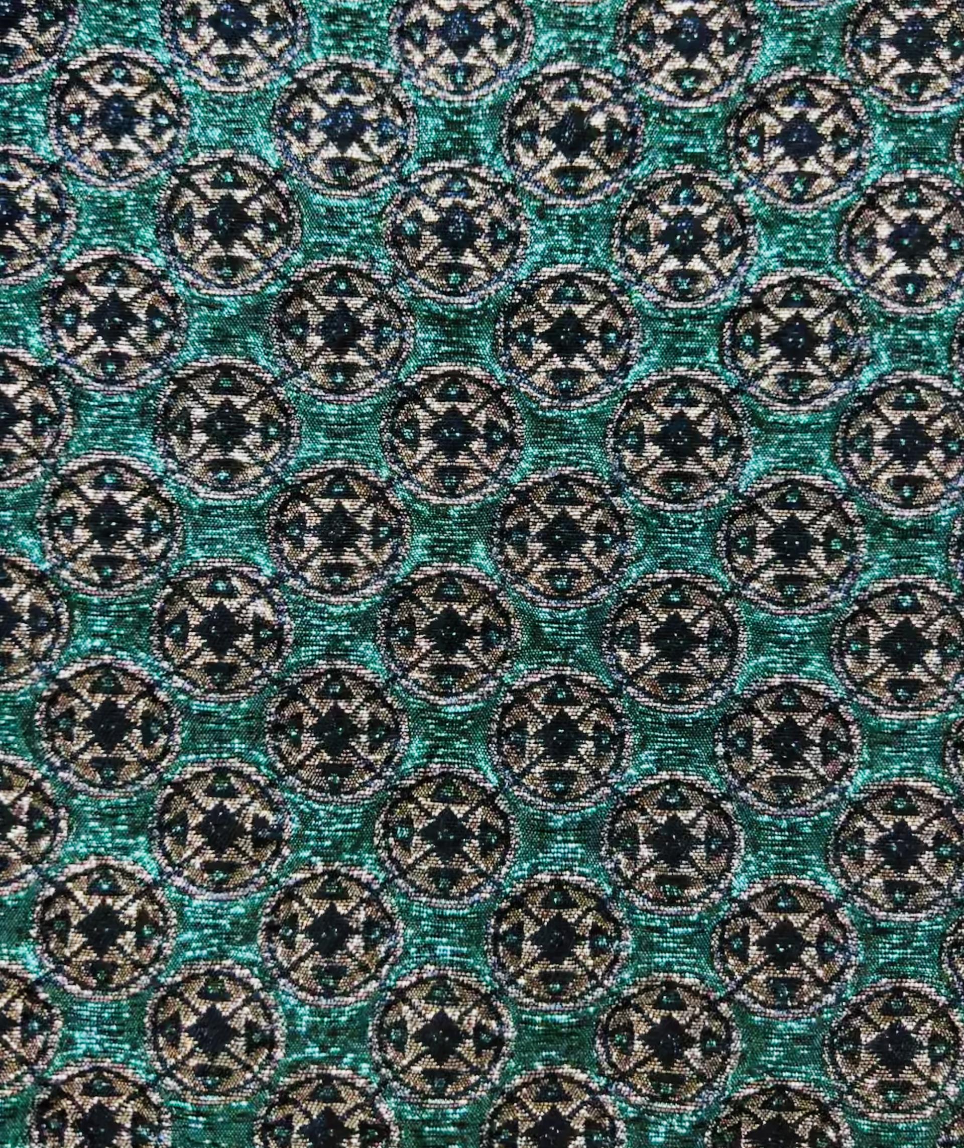 Metallic Brocade in Turquoise