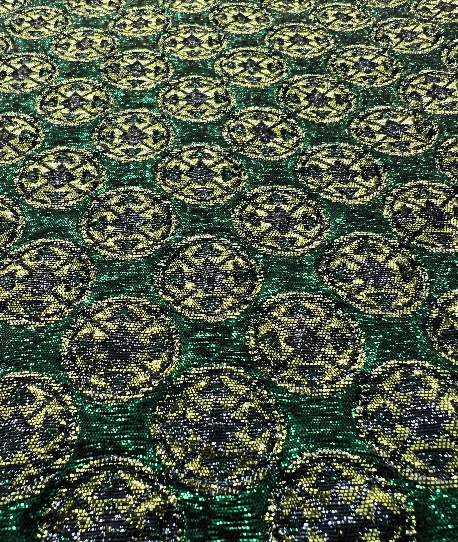 Metallic Brocade in Green
