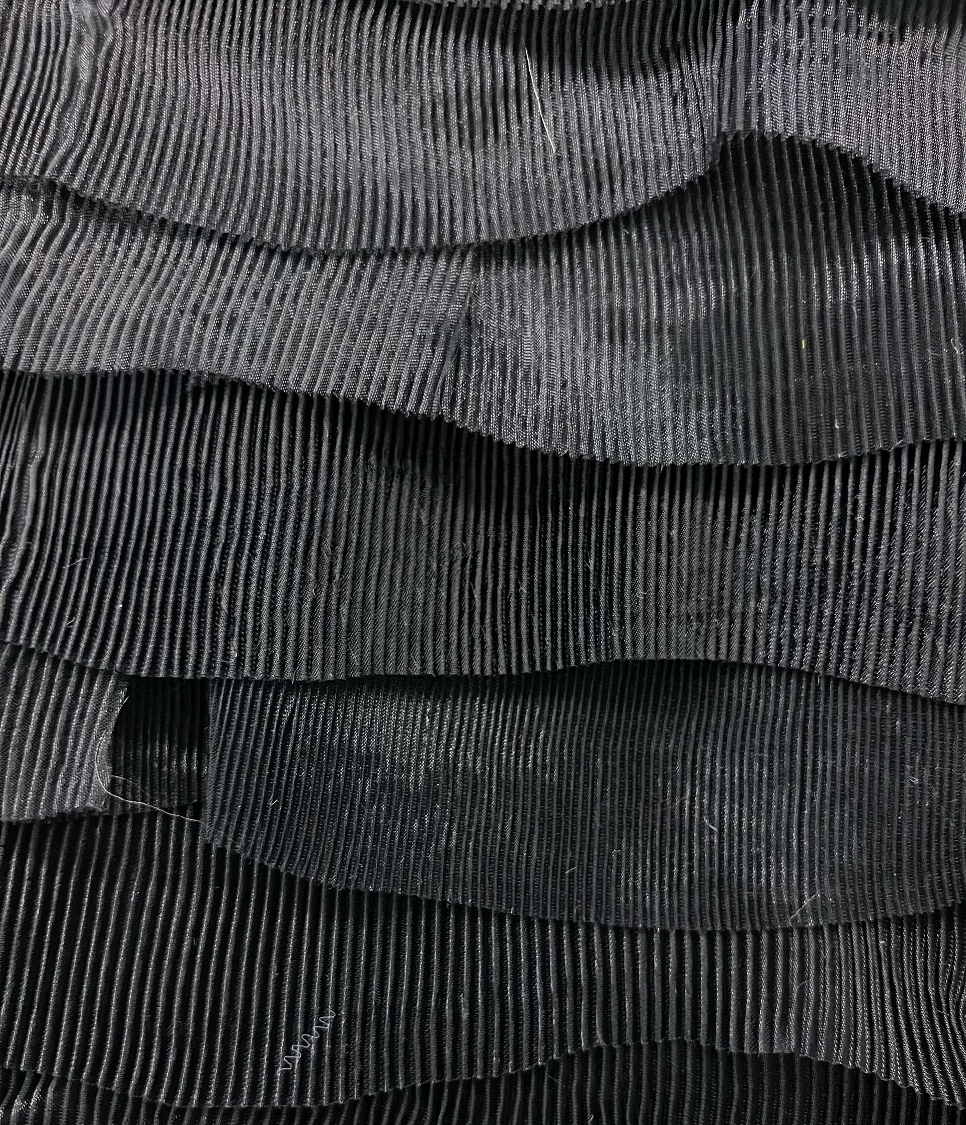 Tiered Pleated Organza in Black
