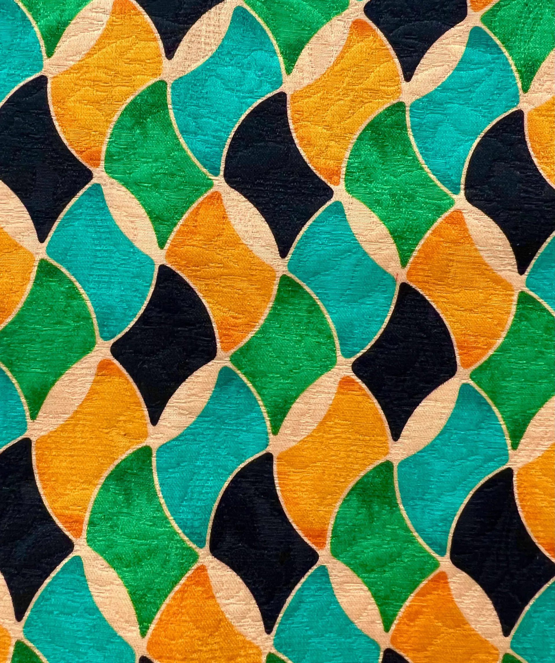 Printed Silk & Wool Damask