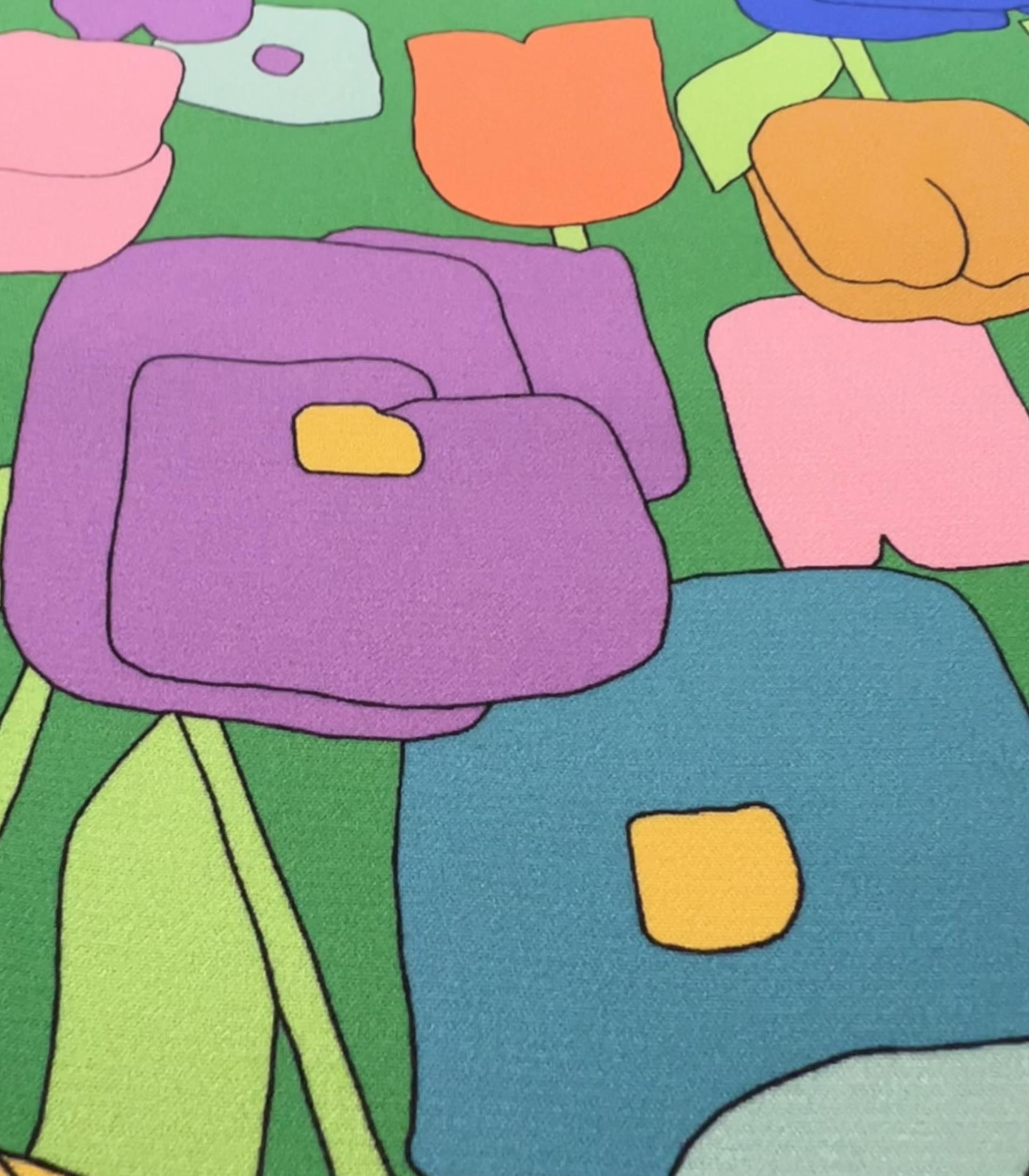 Printed Sponged Silk Crepe on Kelly Green