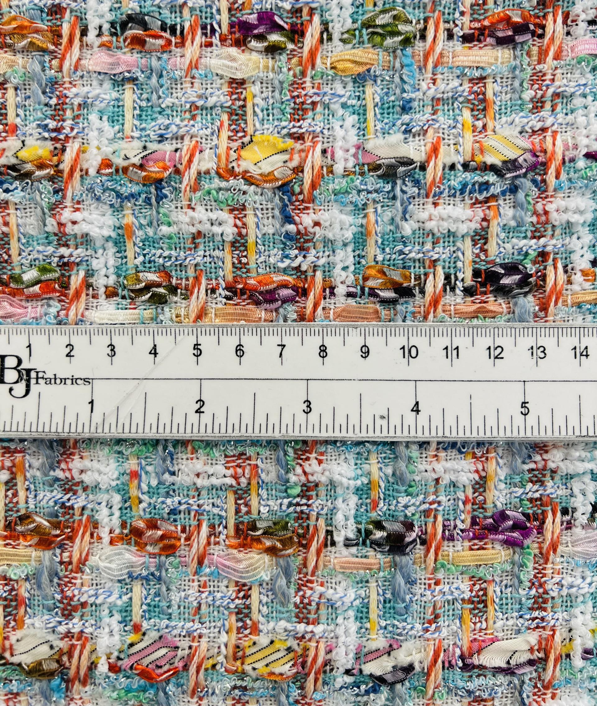 Couture Metallic Tweed in Blues and Pinks