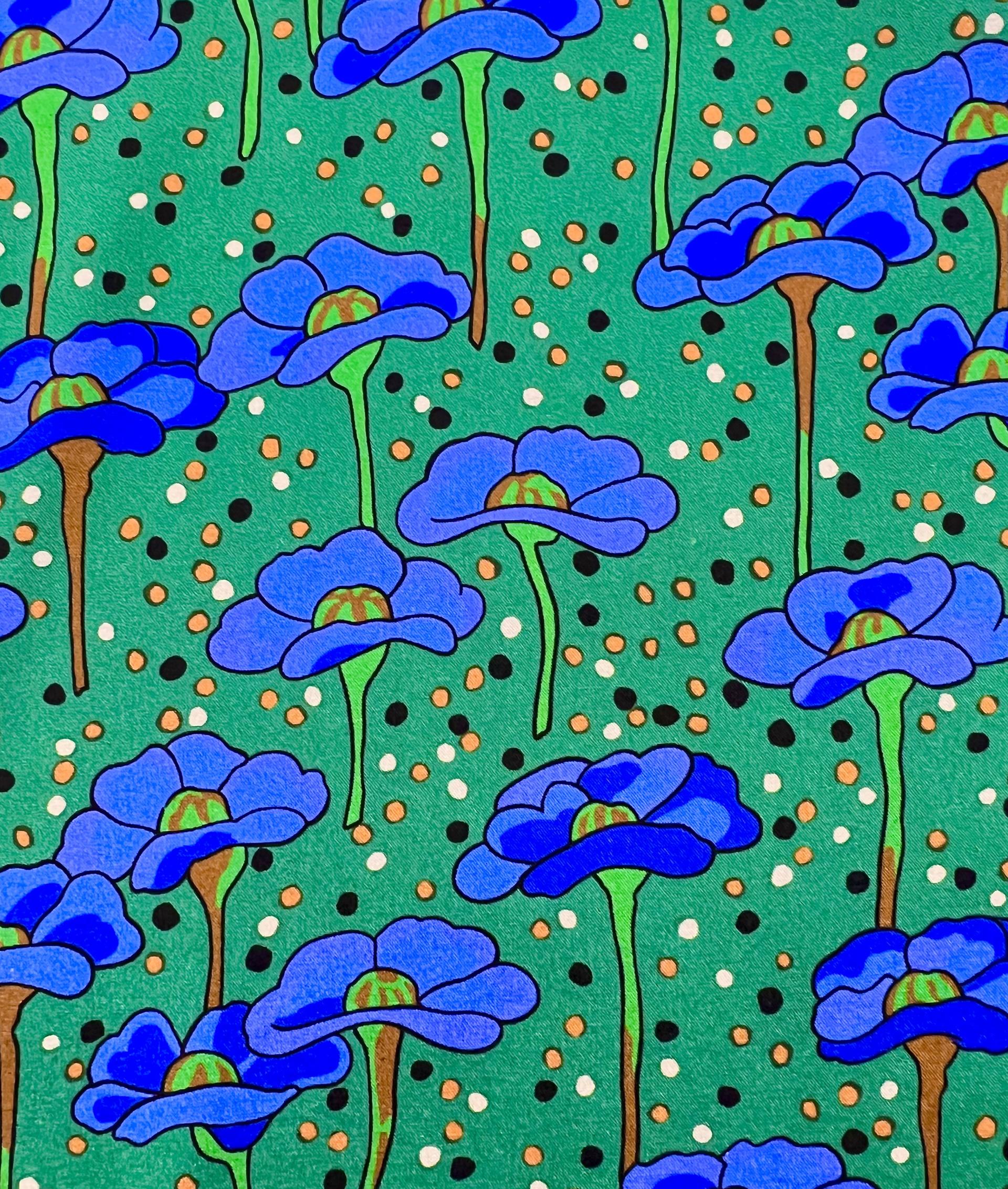 Printed Stretch Silk Charmeuse (Matte Side) on Dark Green