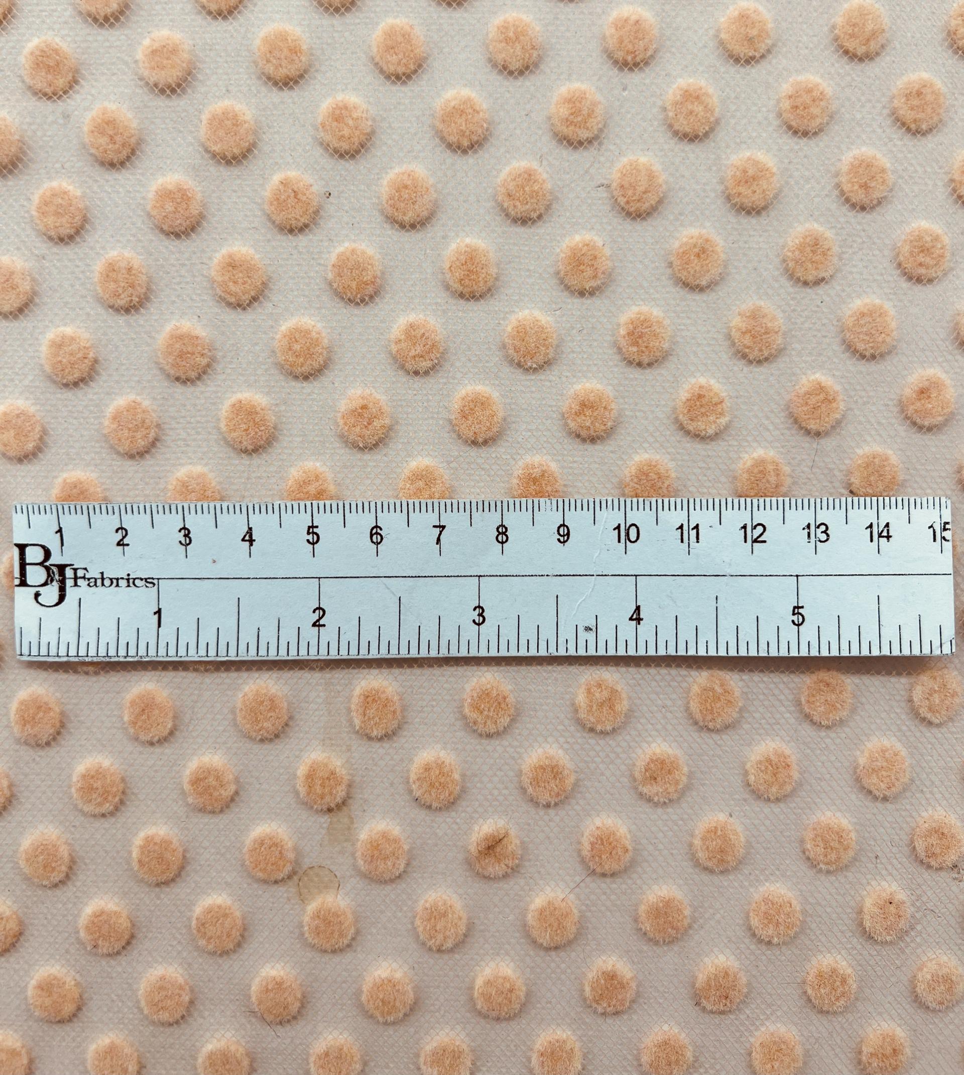 Flocking on tulle in Peach