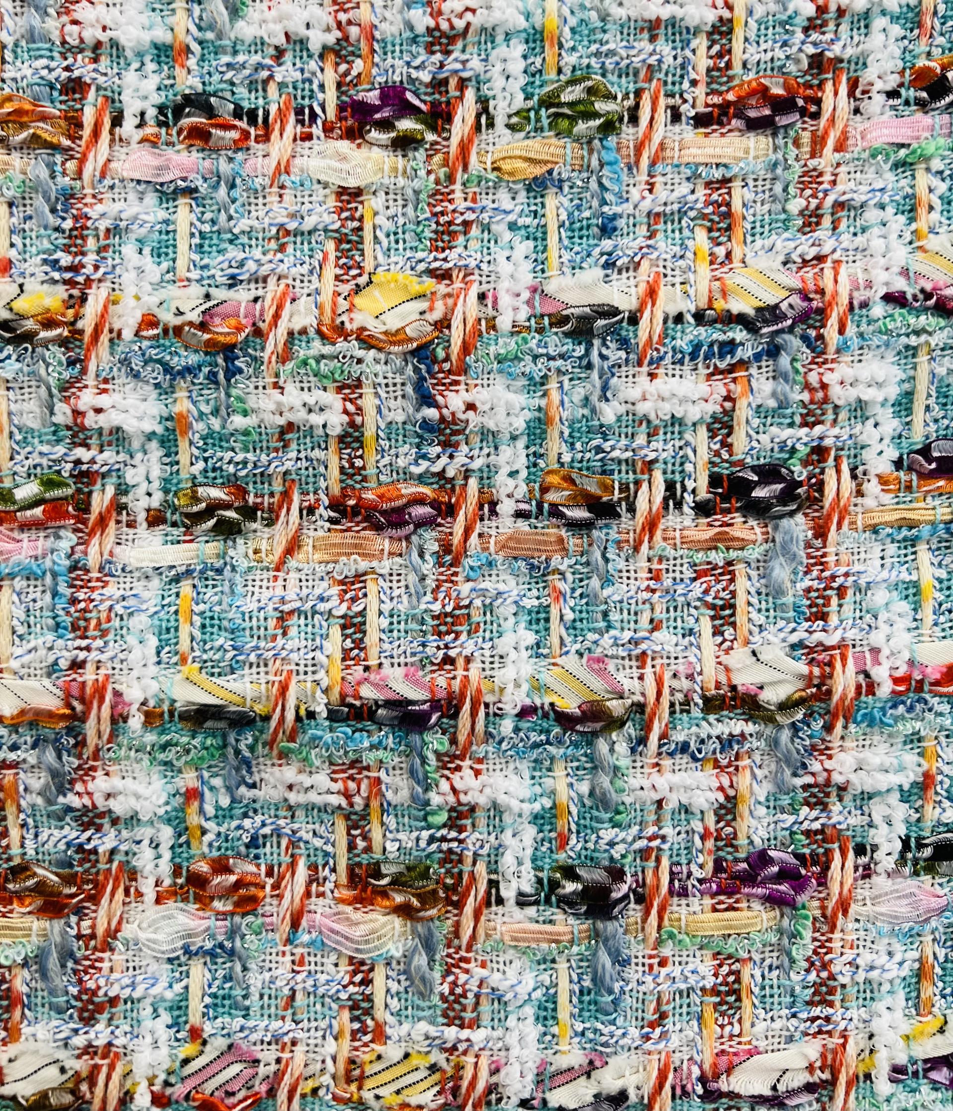 Couture Metallic Tweed in Blues and Pinks