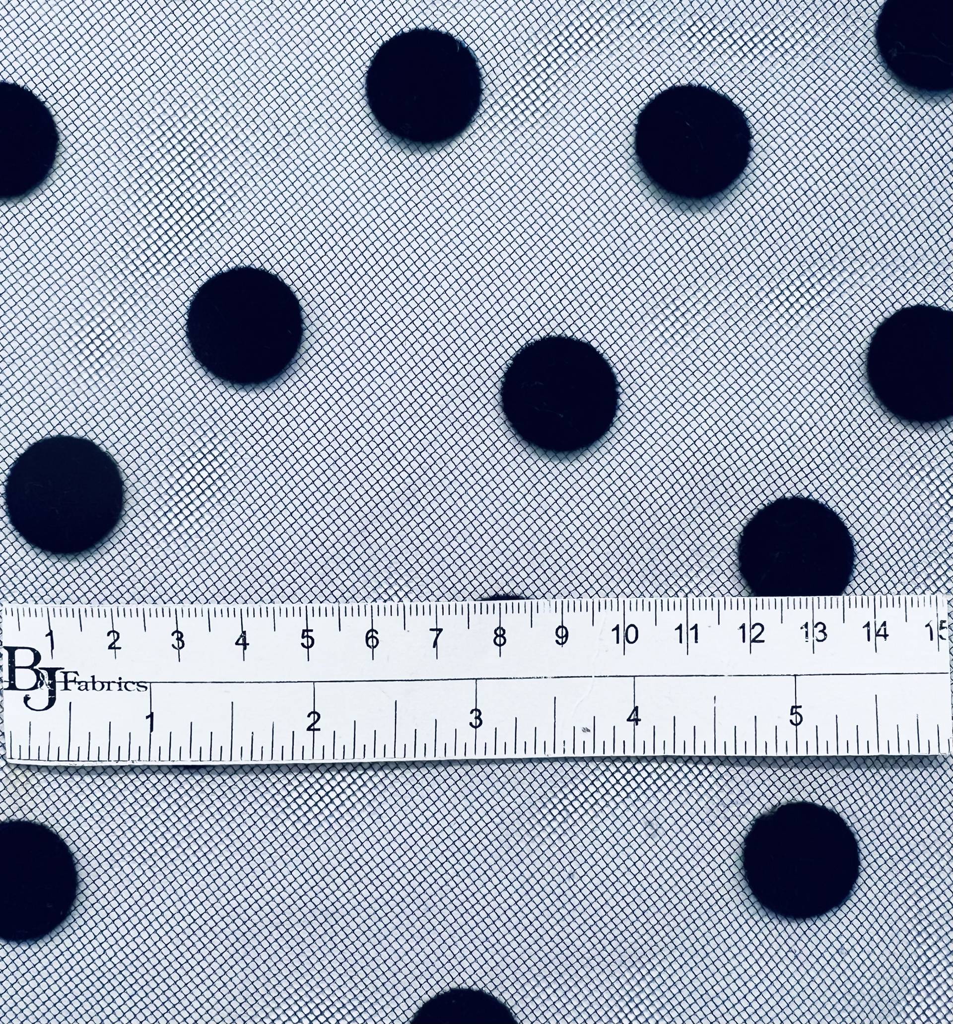 Flocked tulle in Navy on Navy