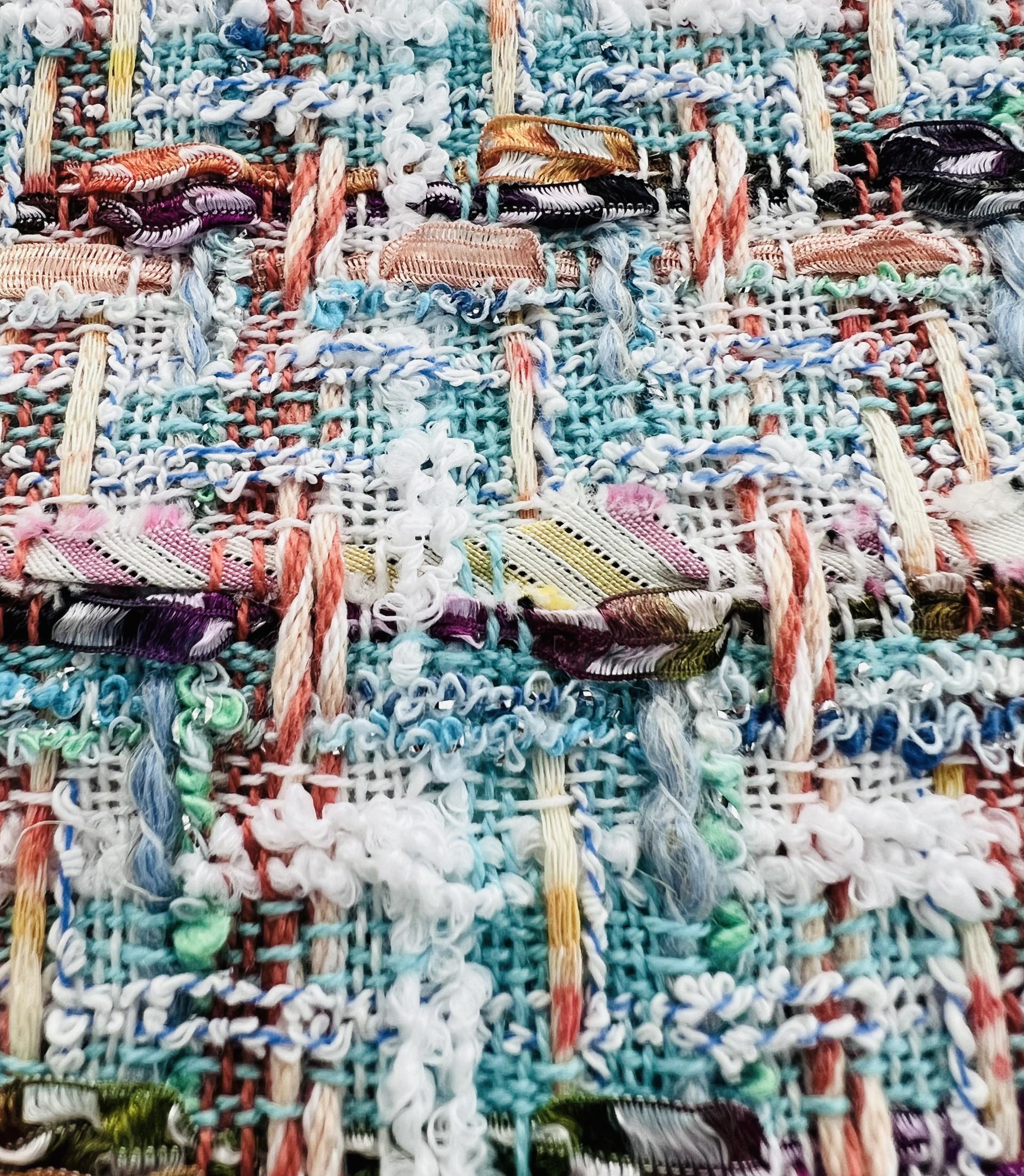 Couture Metallic Tweed in Blues and Pinks