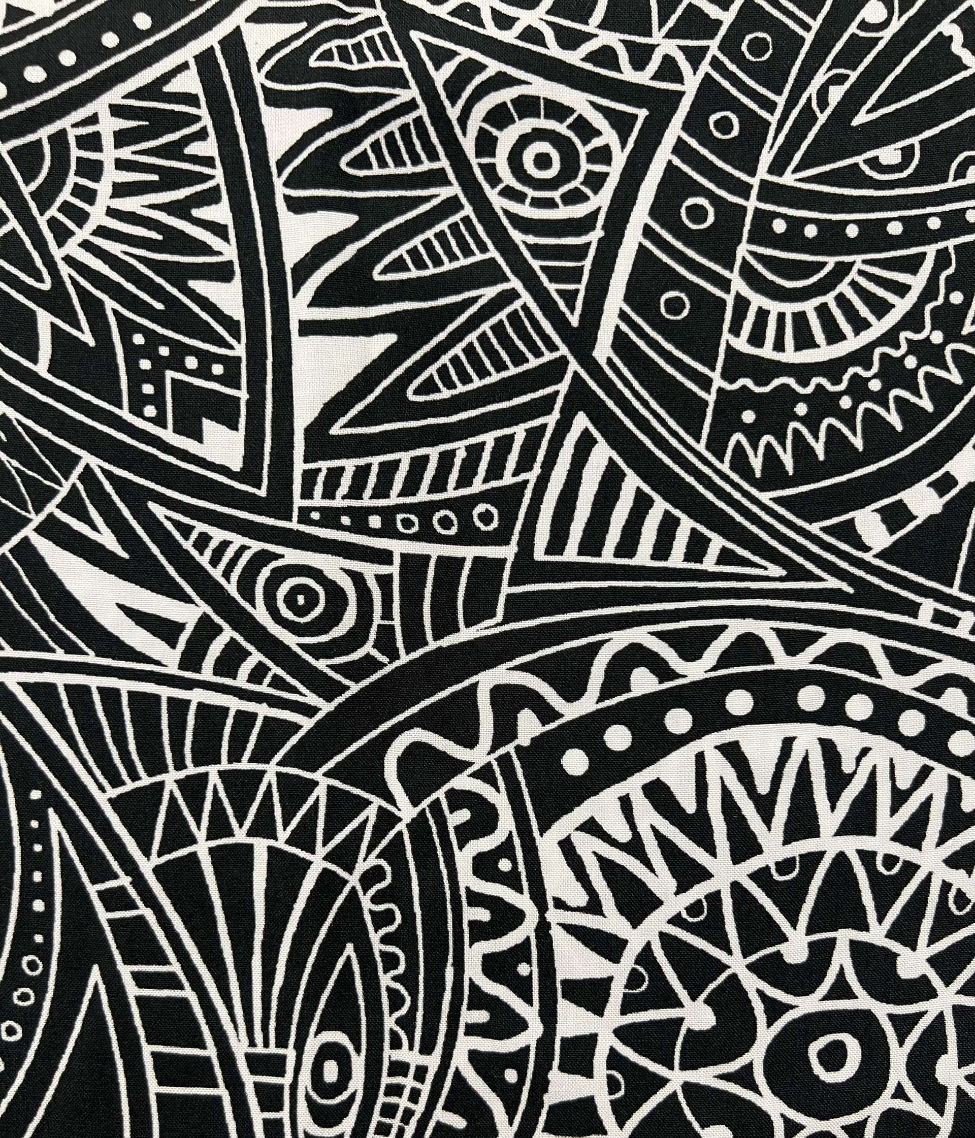 Printed Viscose Challis in Black & White