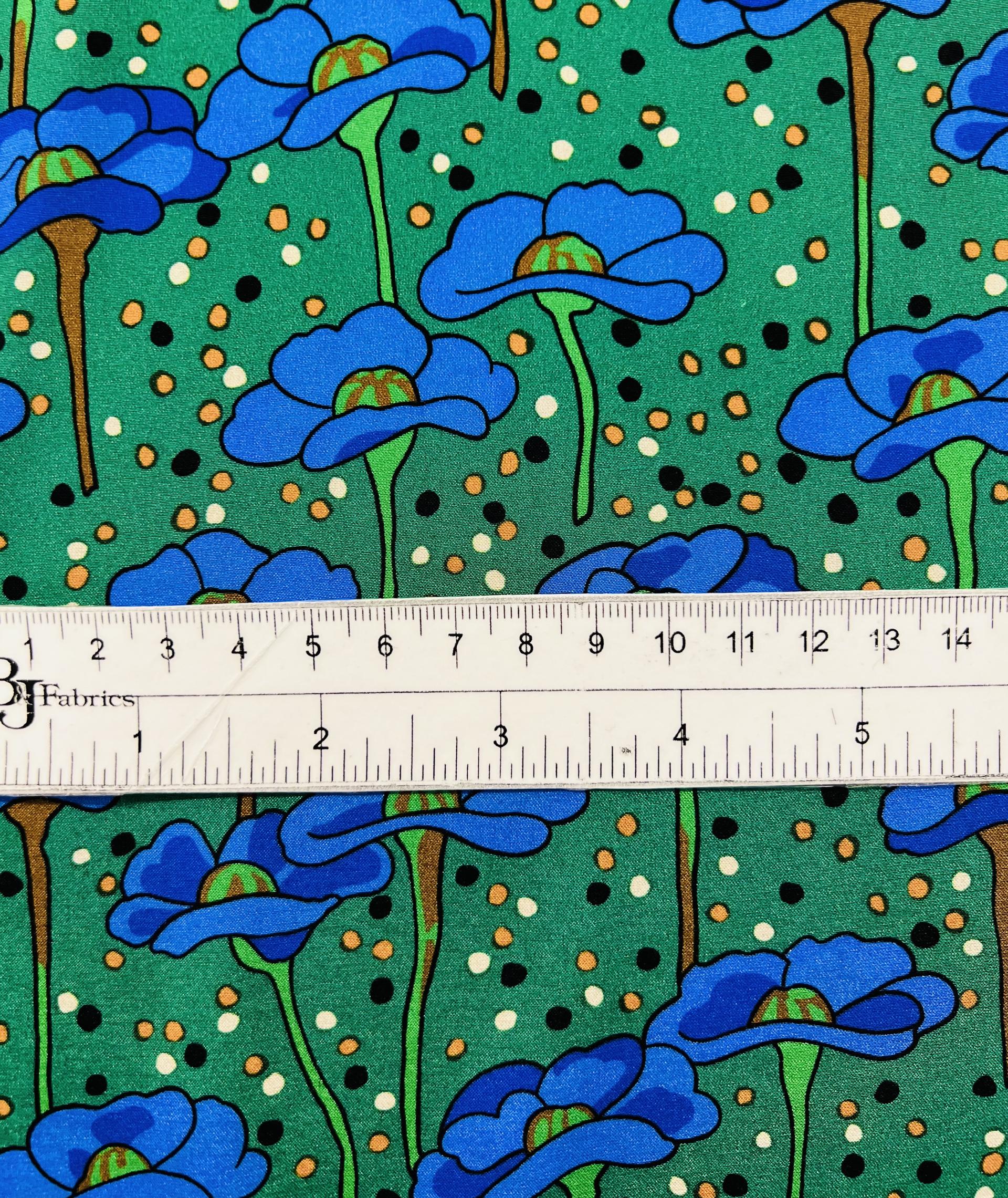 Printed Stretch Silk Charmeuse (Matte Side) on Dark Green