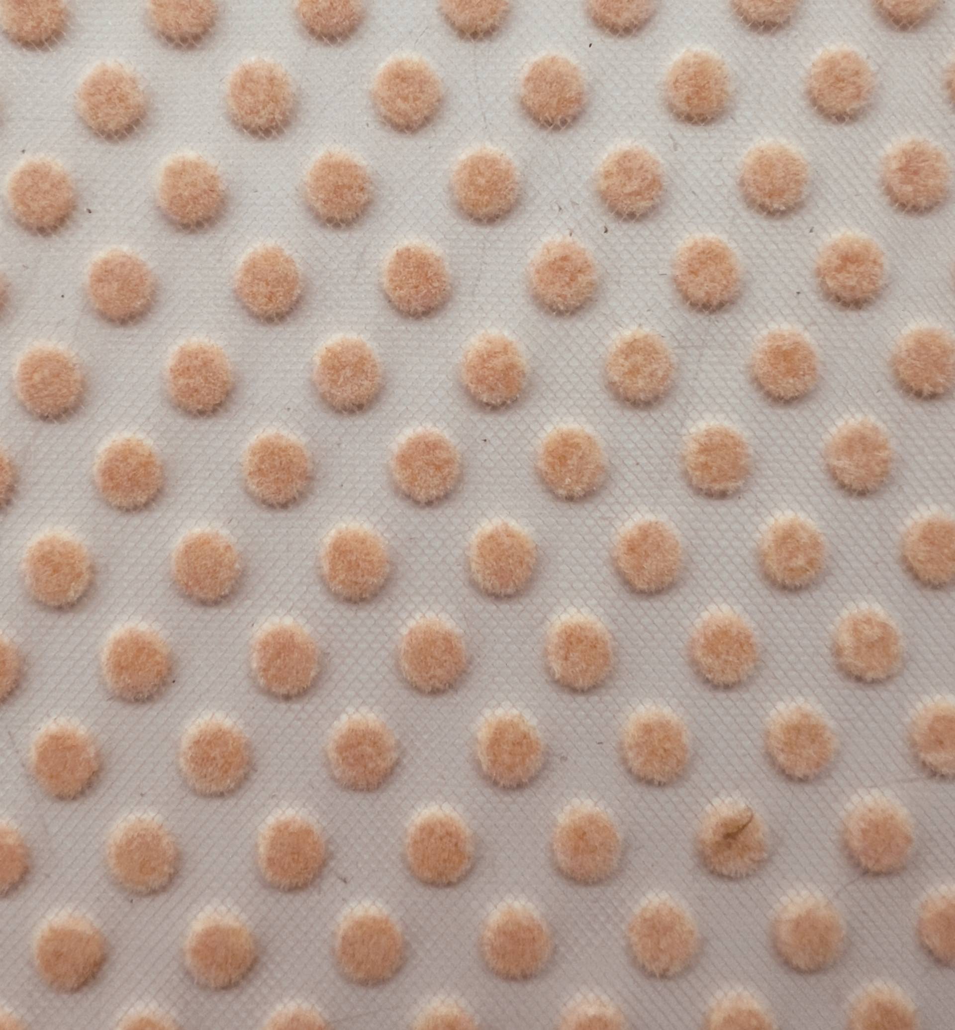 Flocking on tulle in Peach