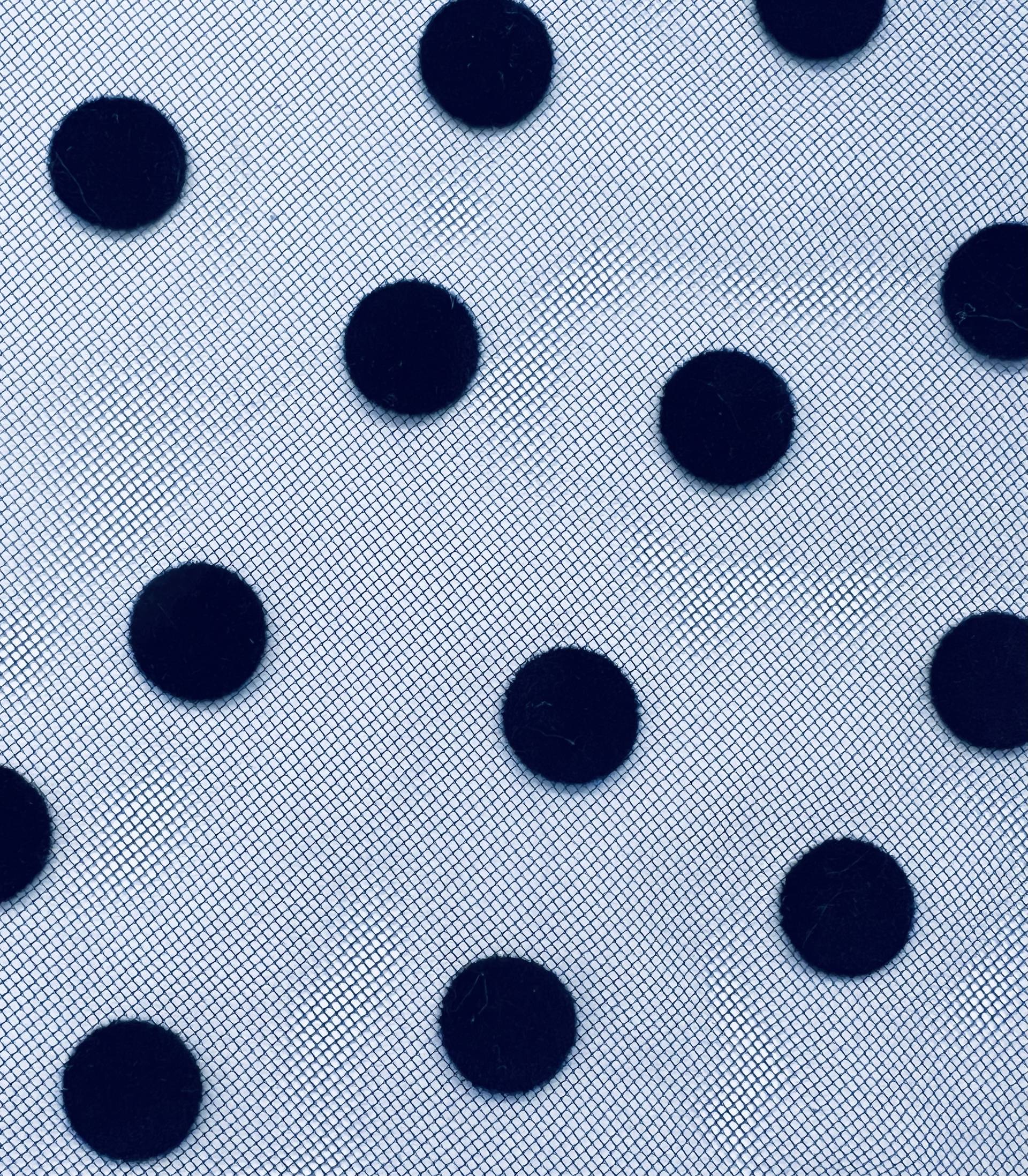Flocked tulle in Navy on Navy