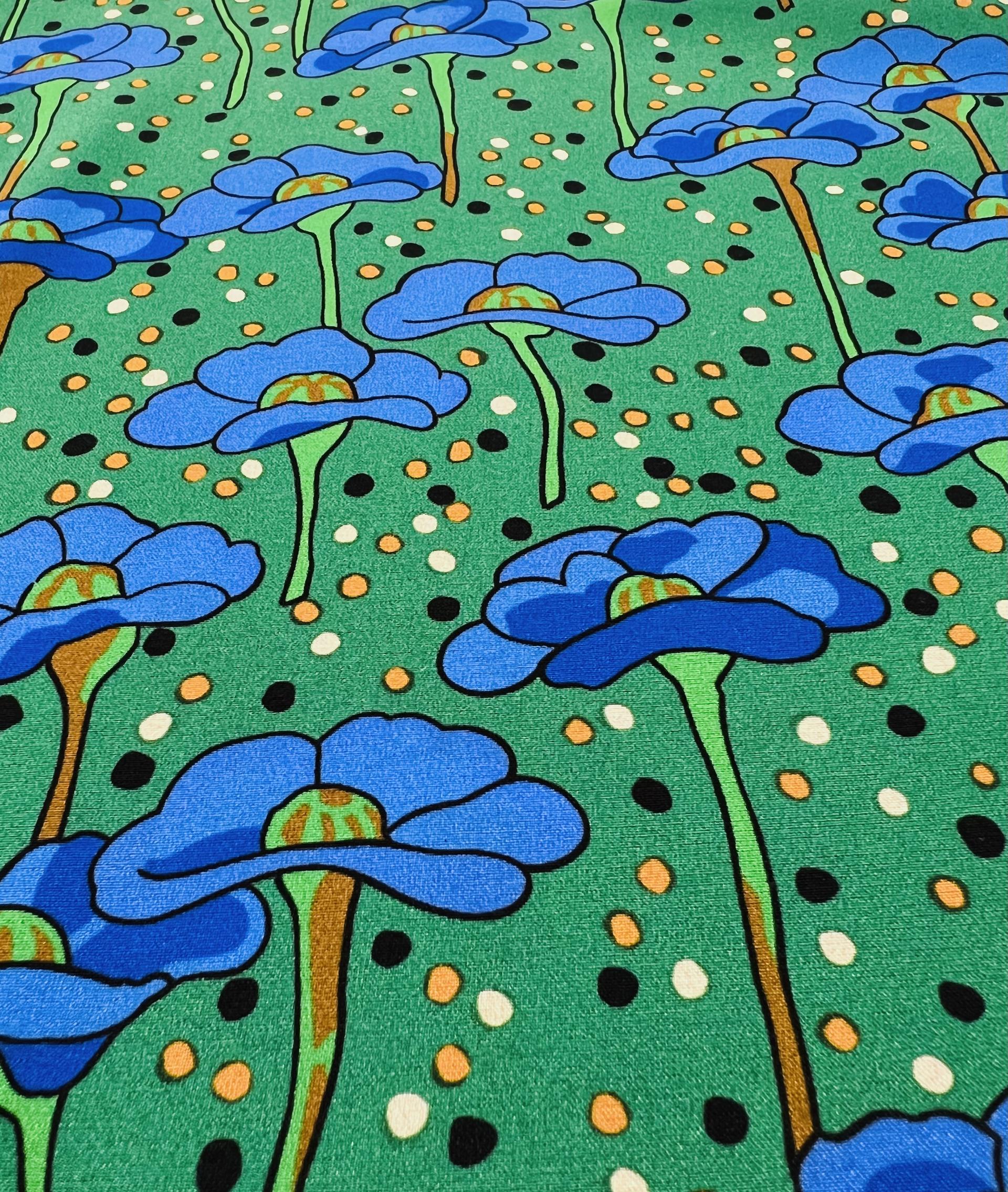 Printed Stretch Silk Charmeuse (Matte Side) on Dark Green