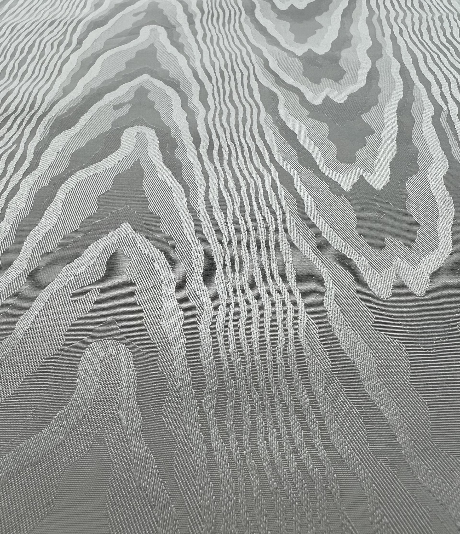 Pure Silk Moirés Brocade in Silk White