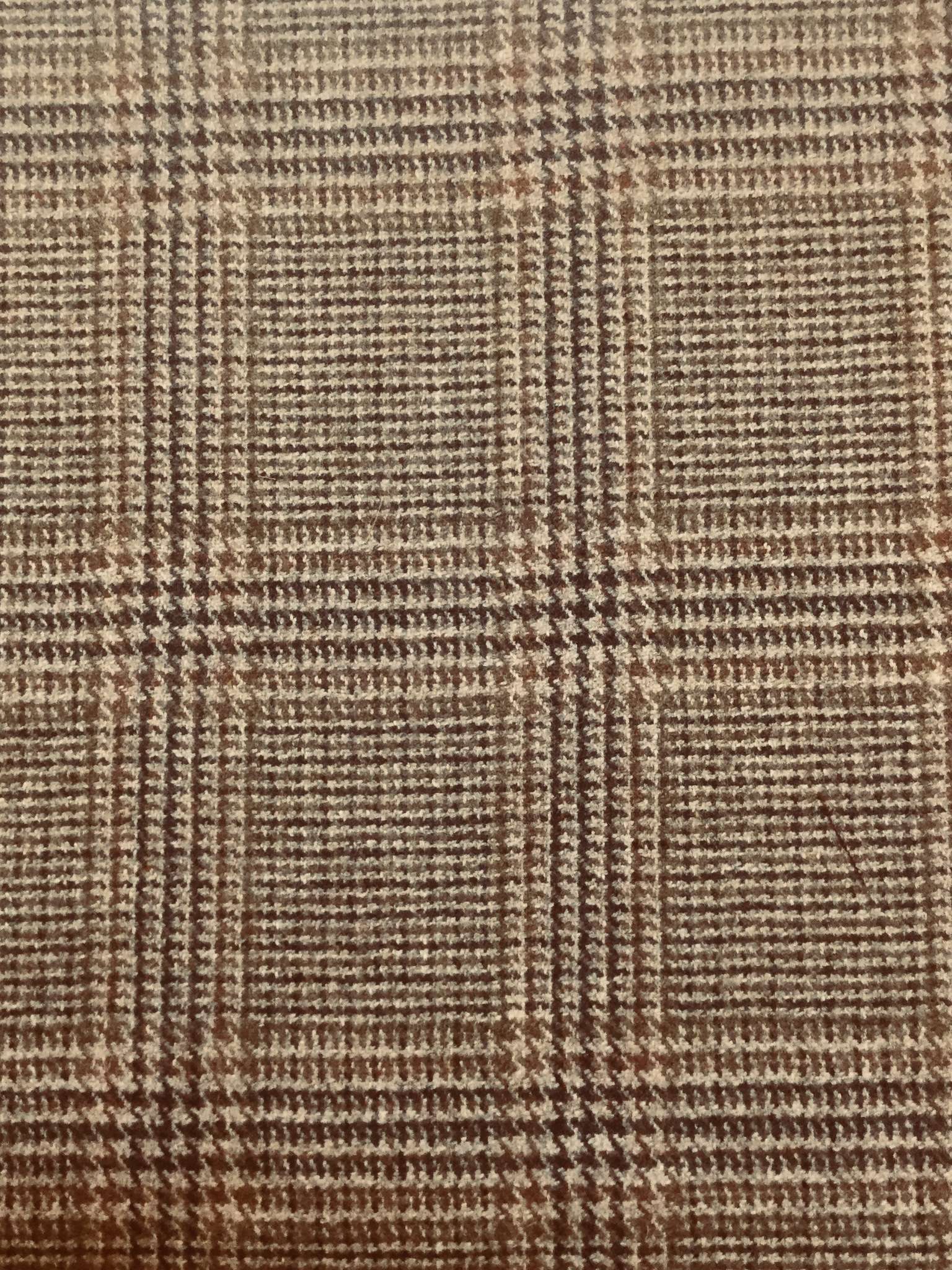 Italian Cashmere Plaid Suiting in Chamoisee Brown
