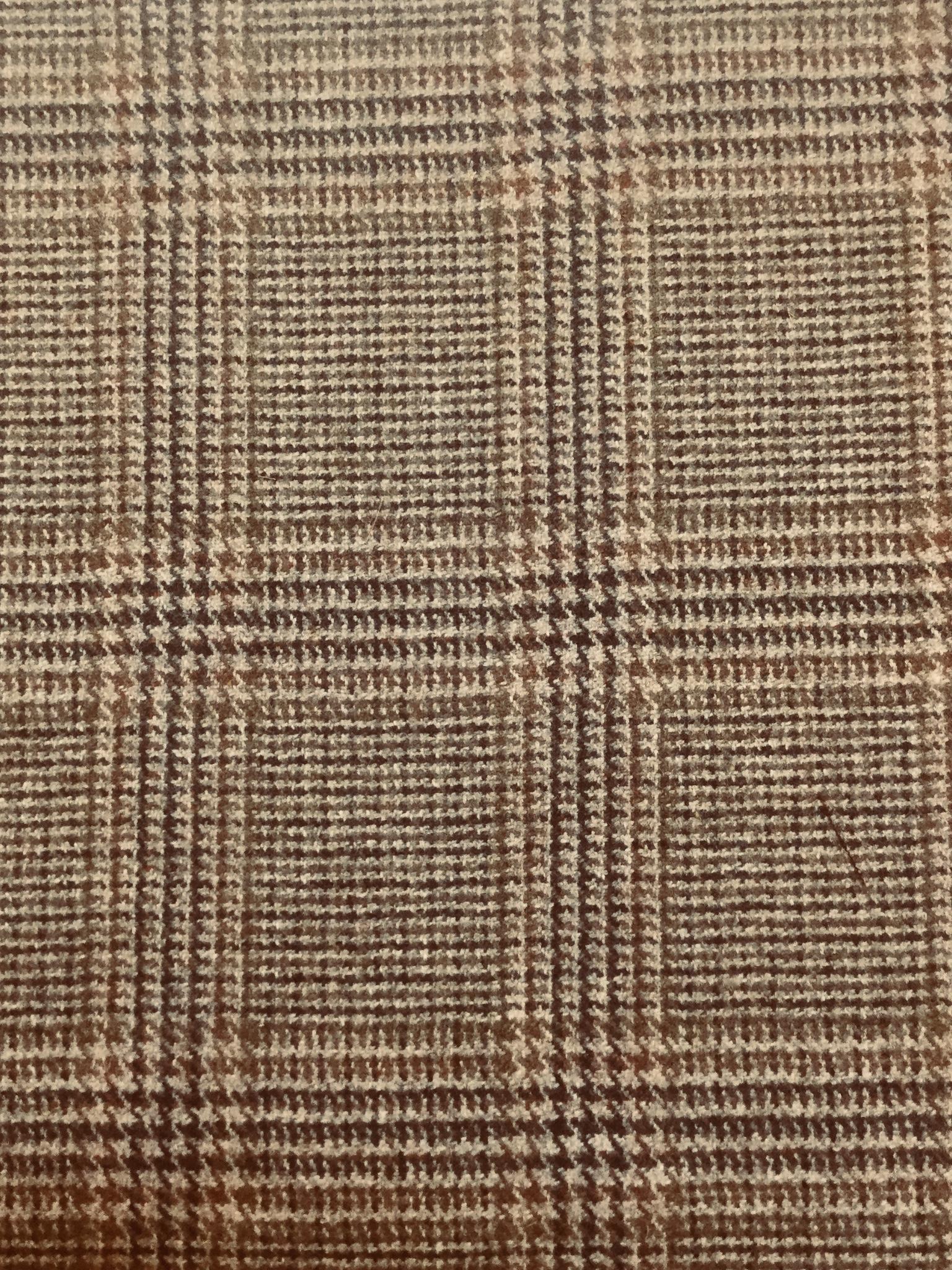 Italian Cashmere Plaid Suiting in Chamoisee Brown