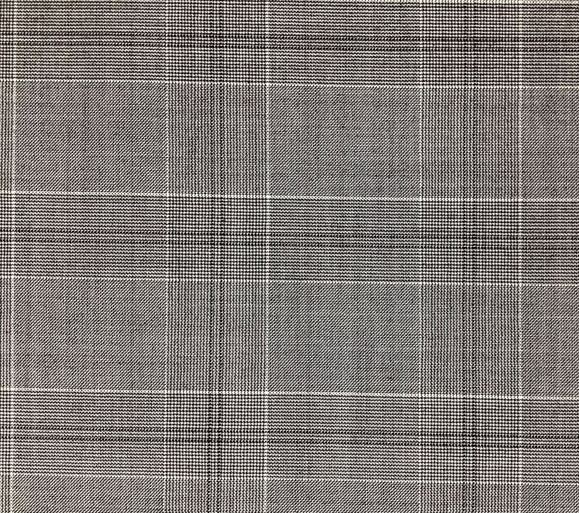 Italian Vitale Barberis Wool Glen Plaid in Black and White