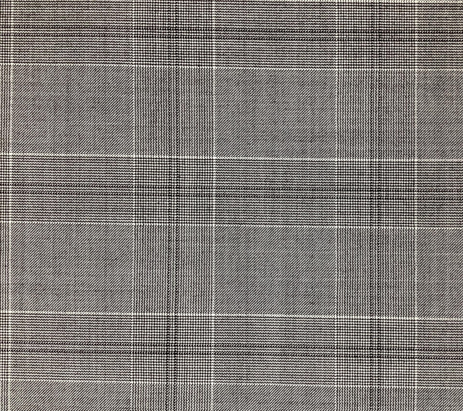 Italian Vitale Barberis Wool Glen Plaid in Black and White