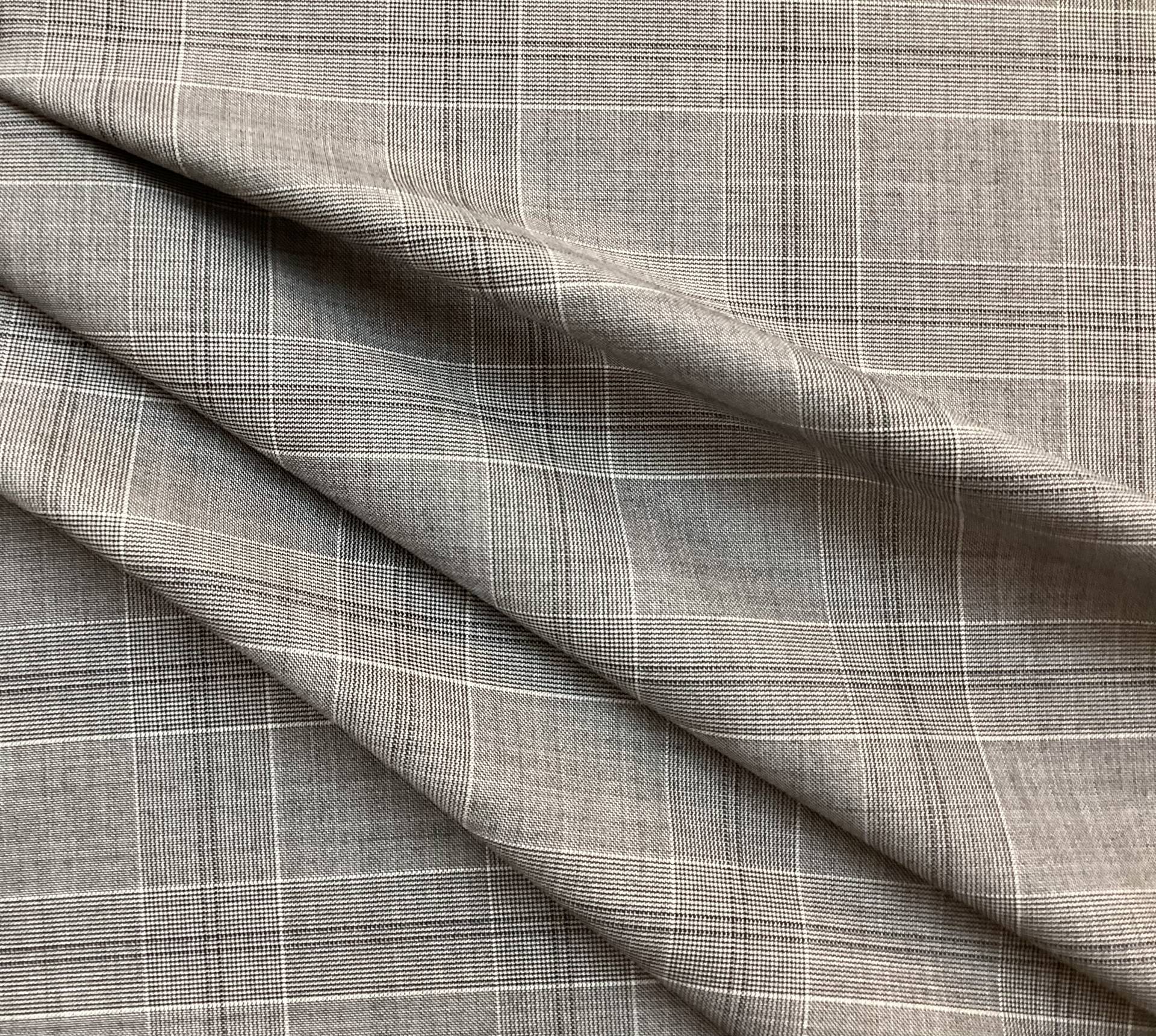 Italian Vitale Barberis Wool Glen Plaid in Black and White